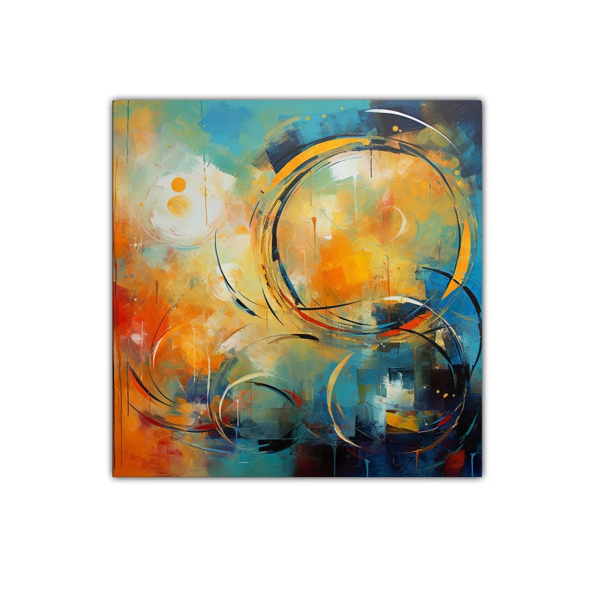 Composición abstracta con círculos y contraste vibrante — imagen principal