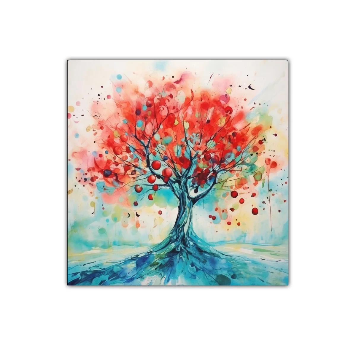 Árbol vibrante en tonos cálidos y fríos — imagen principal