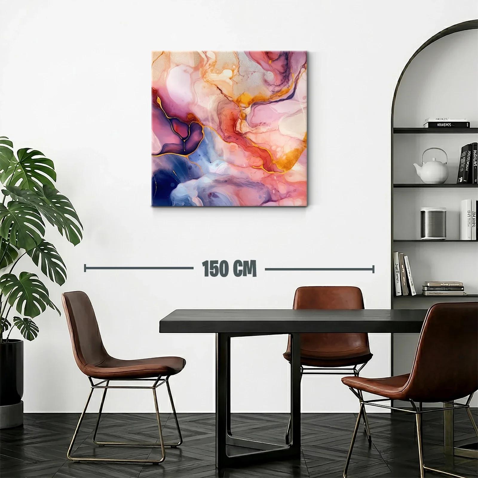 Arte abstracto fluido en tonos cálidos y fríos vibrantes — miniatura 2