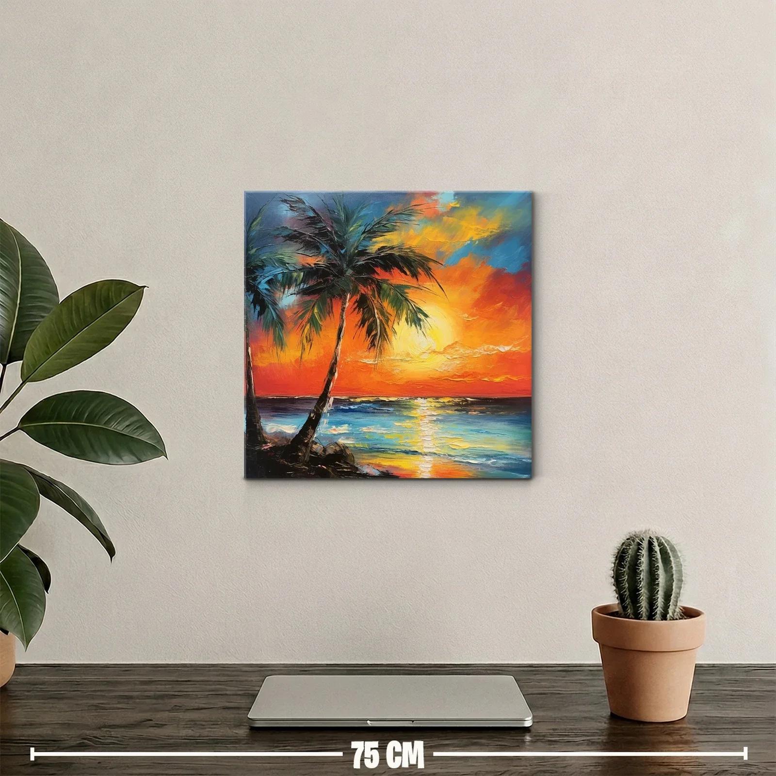Atardecer tropical con palmeras y mar vibrante — miniatura 2