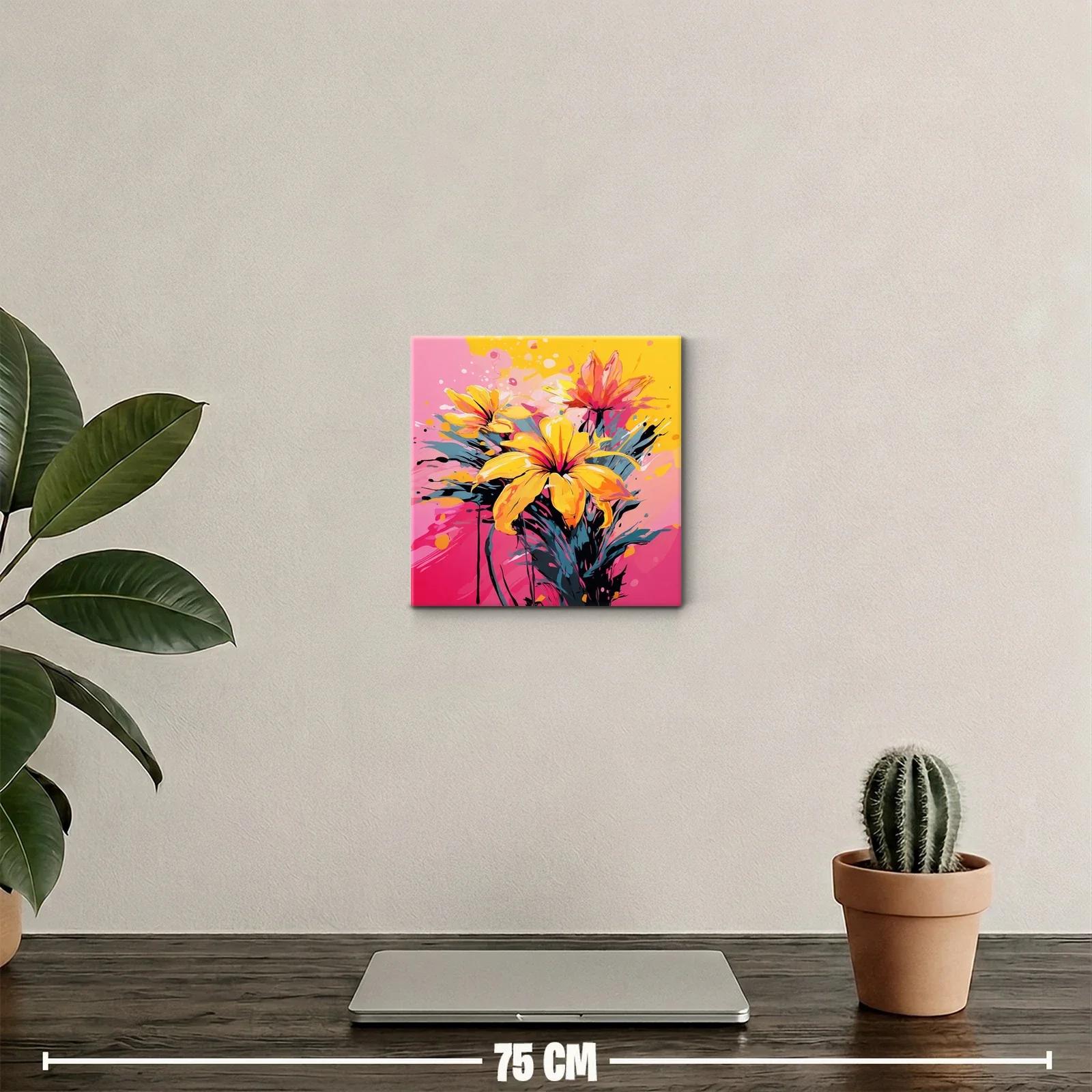Vibrante composición floral en tonos cálidos y contrastes vivos — miniatura 2
