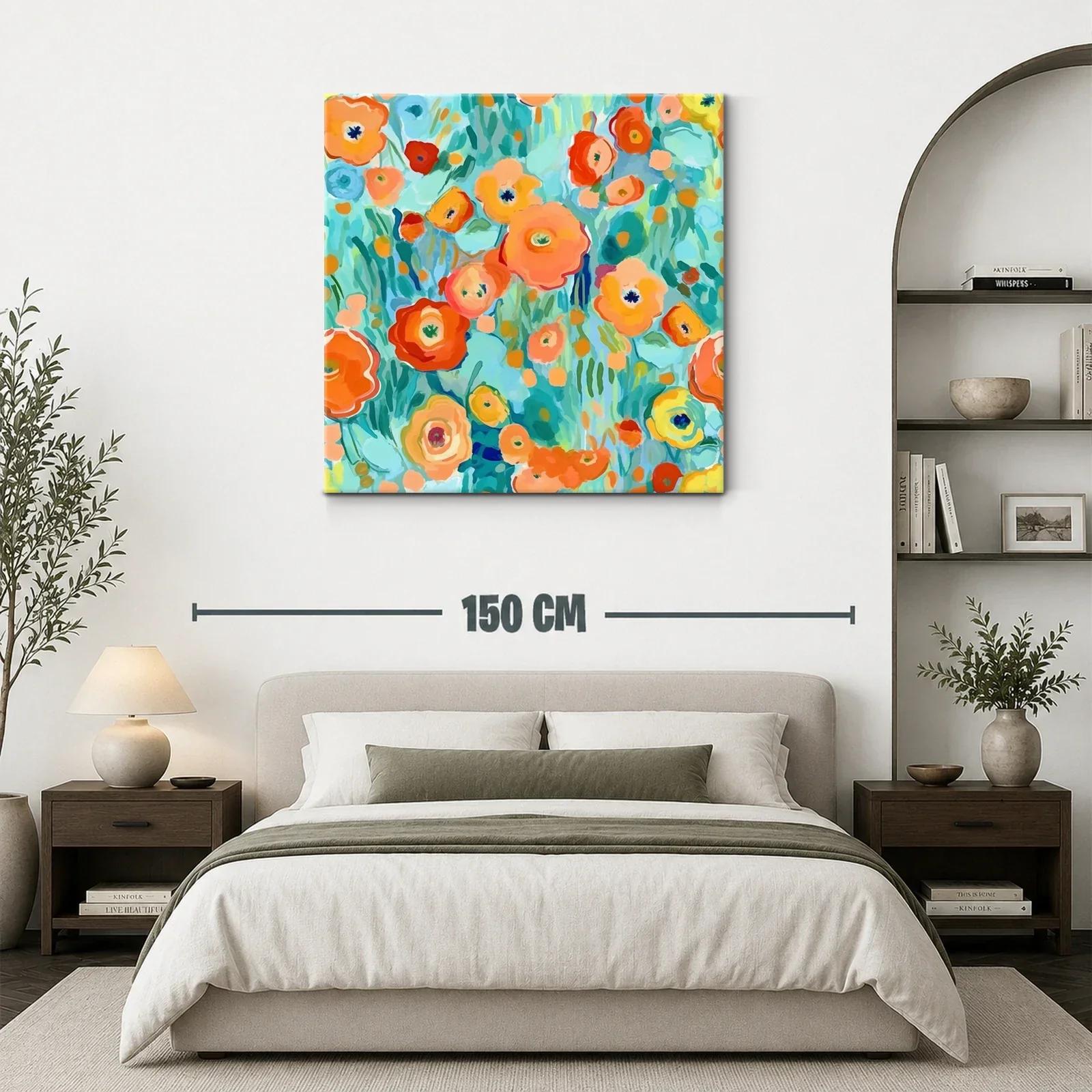 Flores vibrantes con tonos cálidos y frescos en composición alegre — miniatura 3