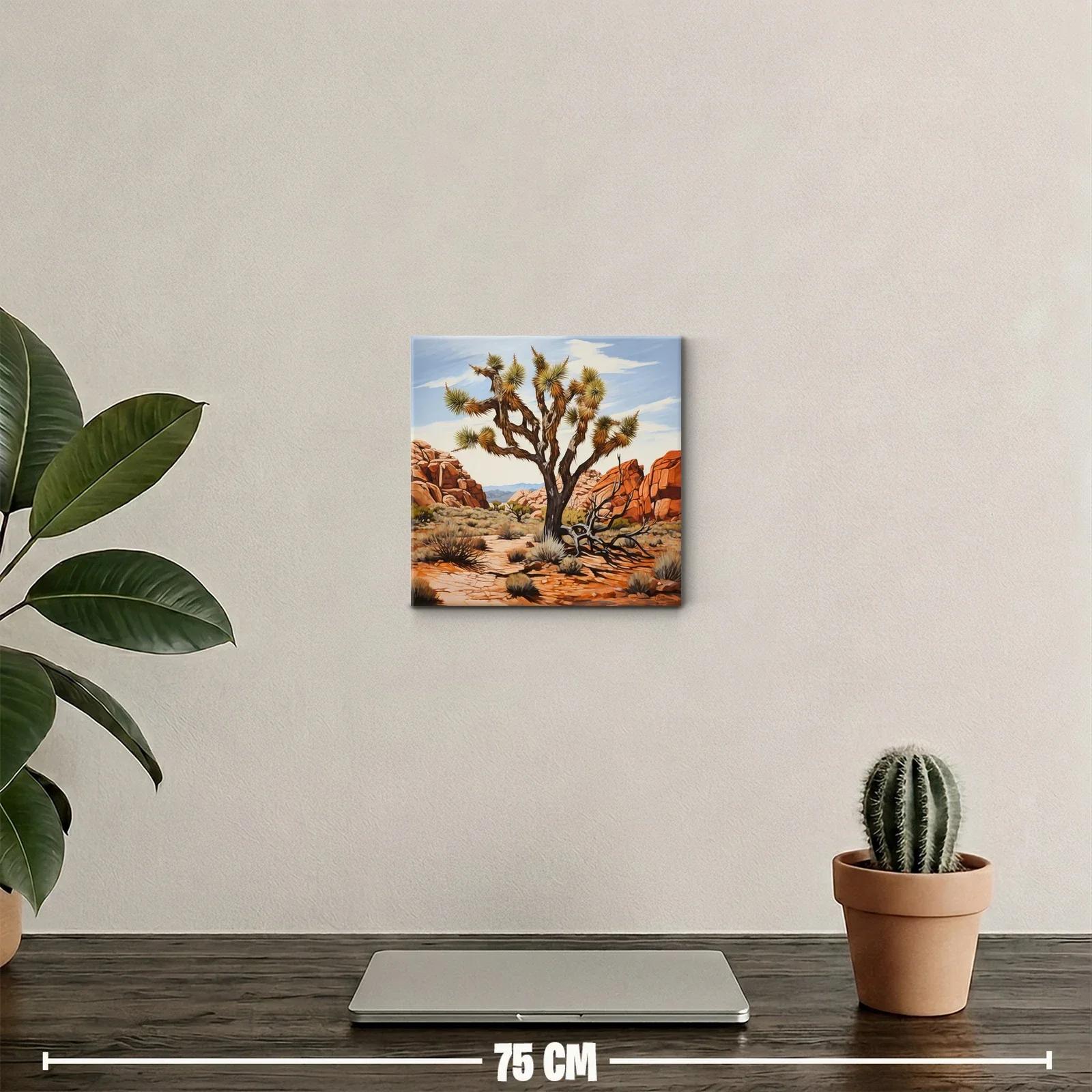 Paisaje árido con árbol solitario y rocas rojizas — miniatura 2