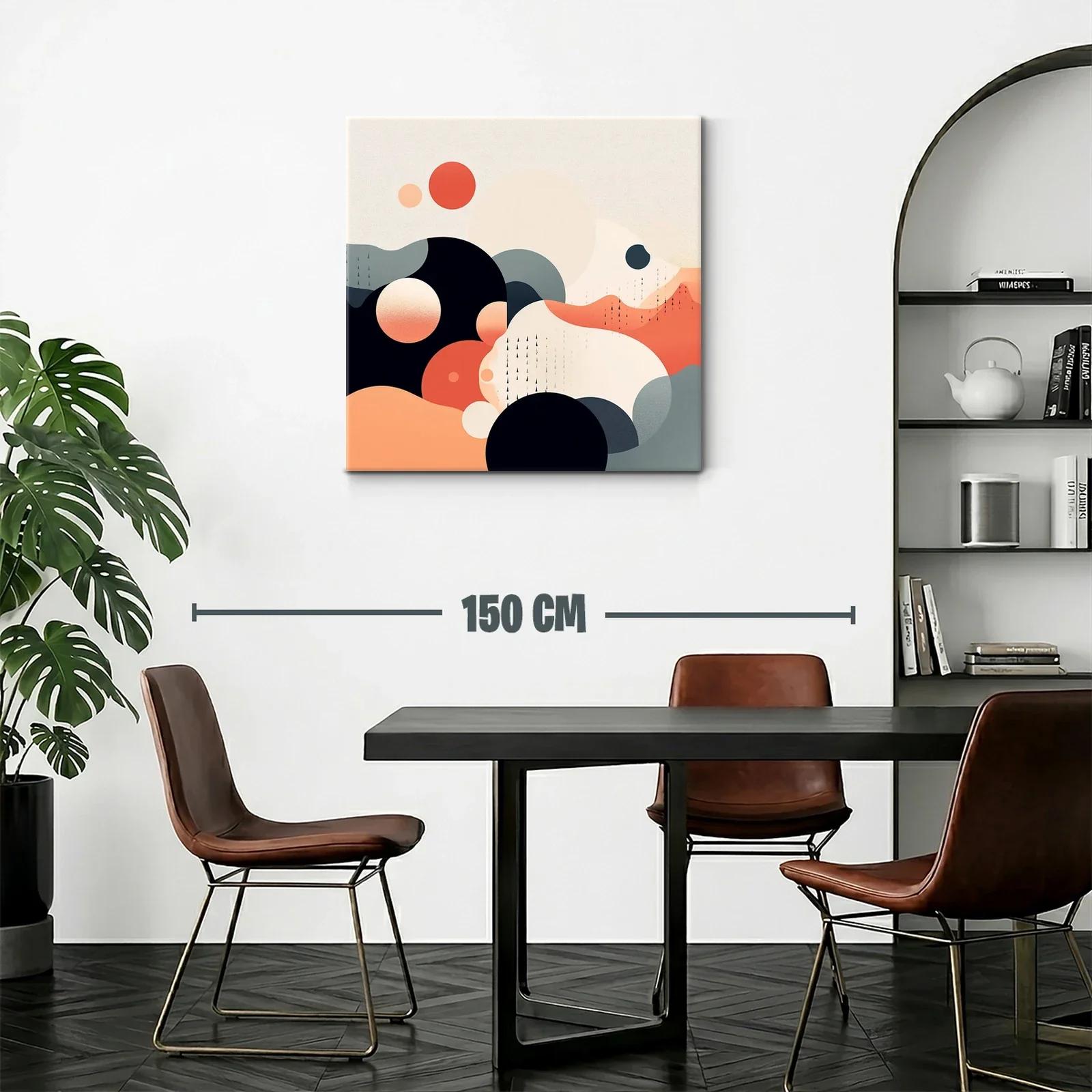 Composición abstracta con círculos en tonos cálidos y neutros — miniatura 2