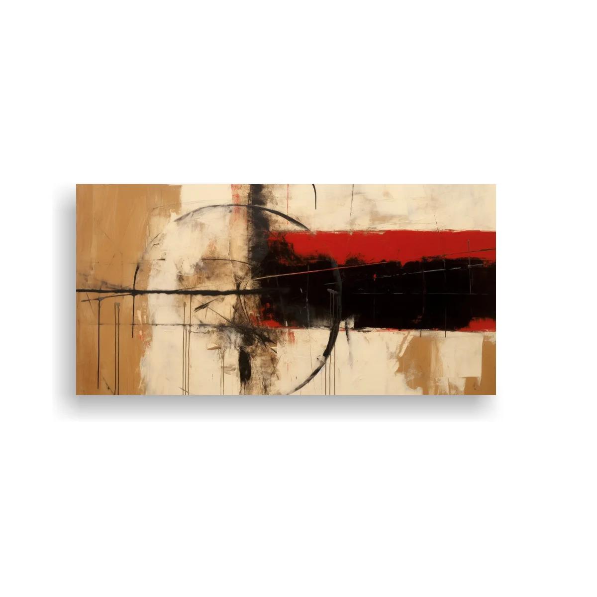 Cuadro composición abstracta con franja negra y círculo parcial