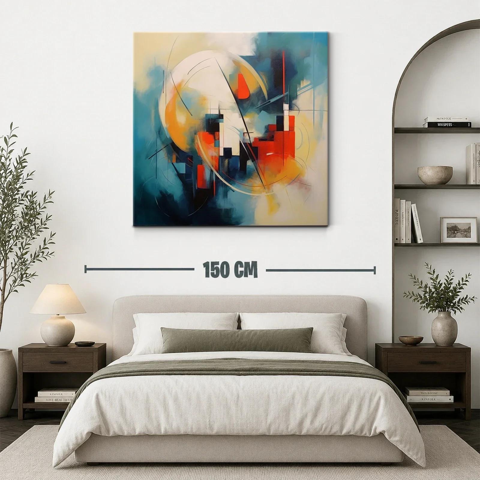 Composición abstracta con tonos cálidos y fríos vibrantes — miniatura 3