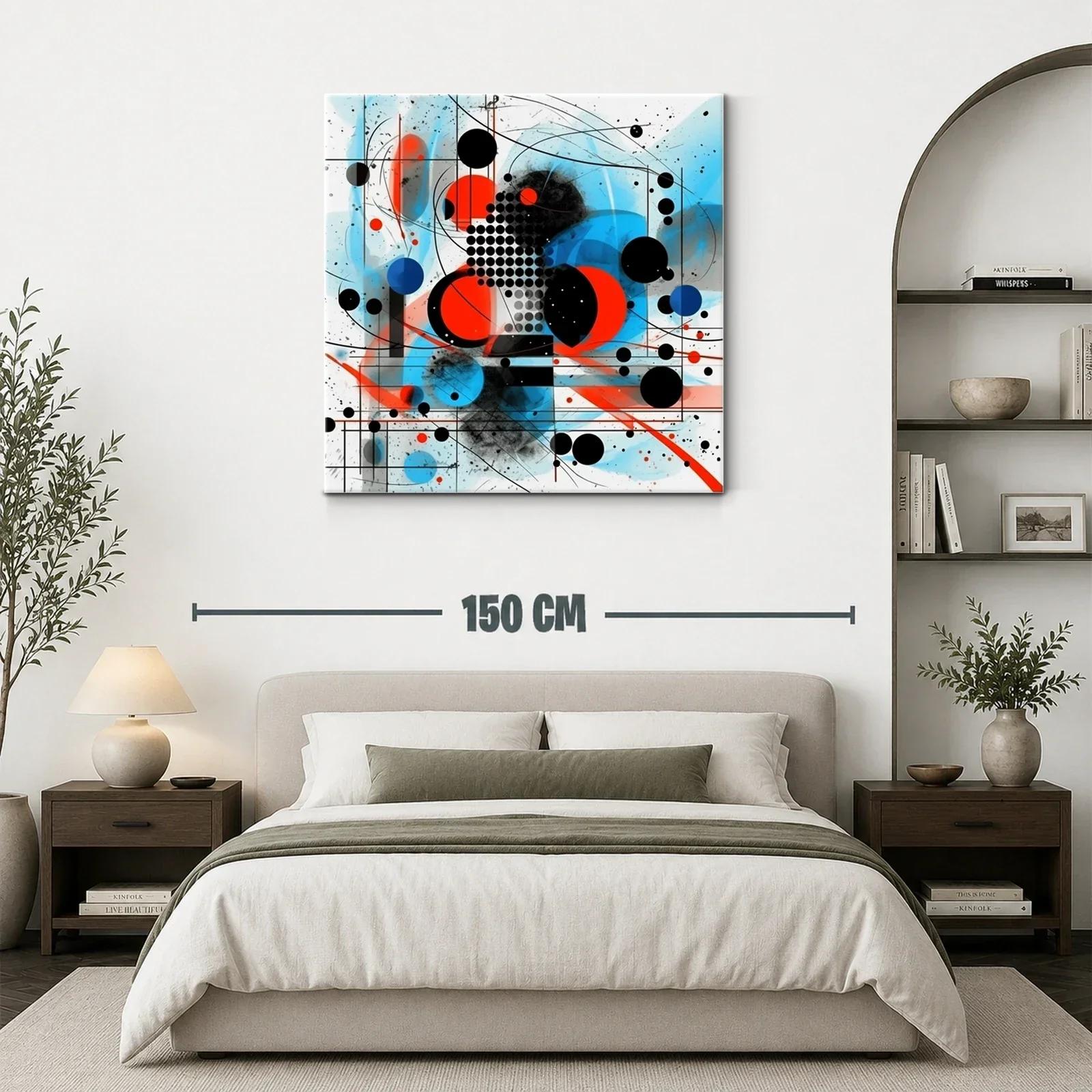 Composición abstracta en rojo azul y negro con formas geométricas — miniatura 3