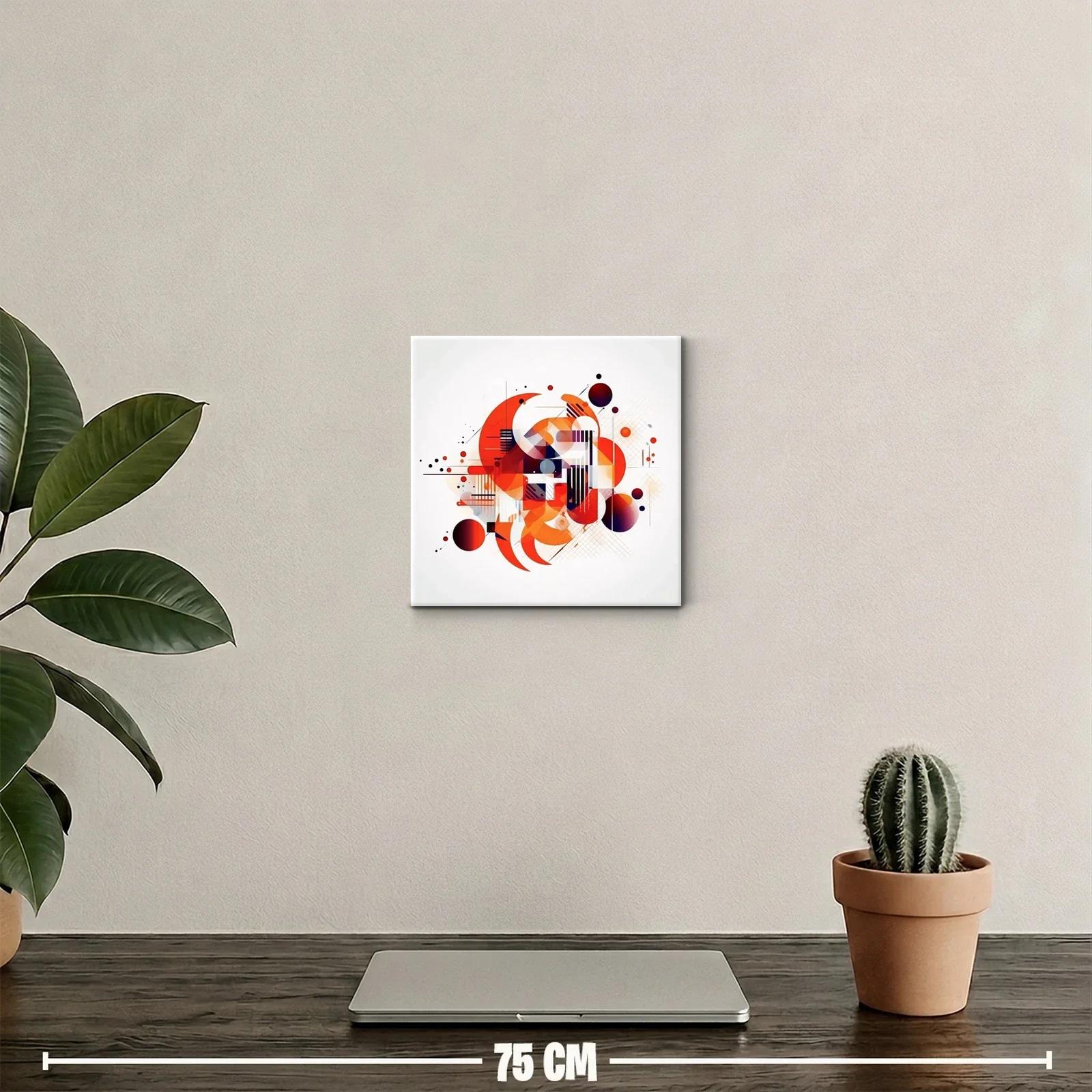 Composición abstracta de círculos y líneas en tonos cálidos — miniatura 2