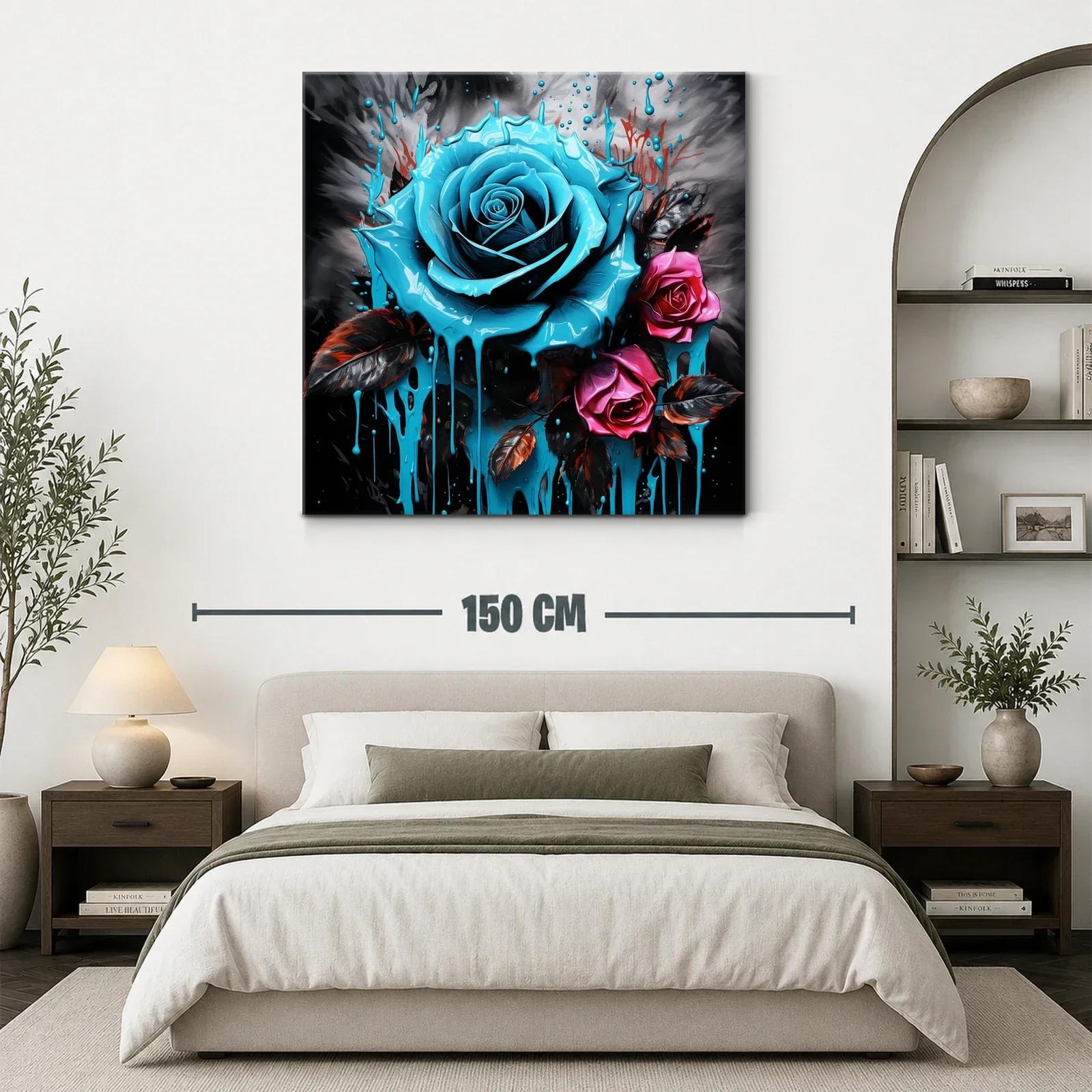 Rosas vibrantes con efecto pintura líquida en tonos intensos — miniatura 3