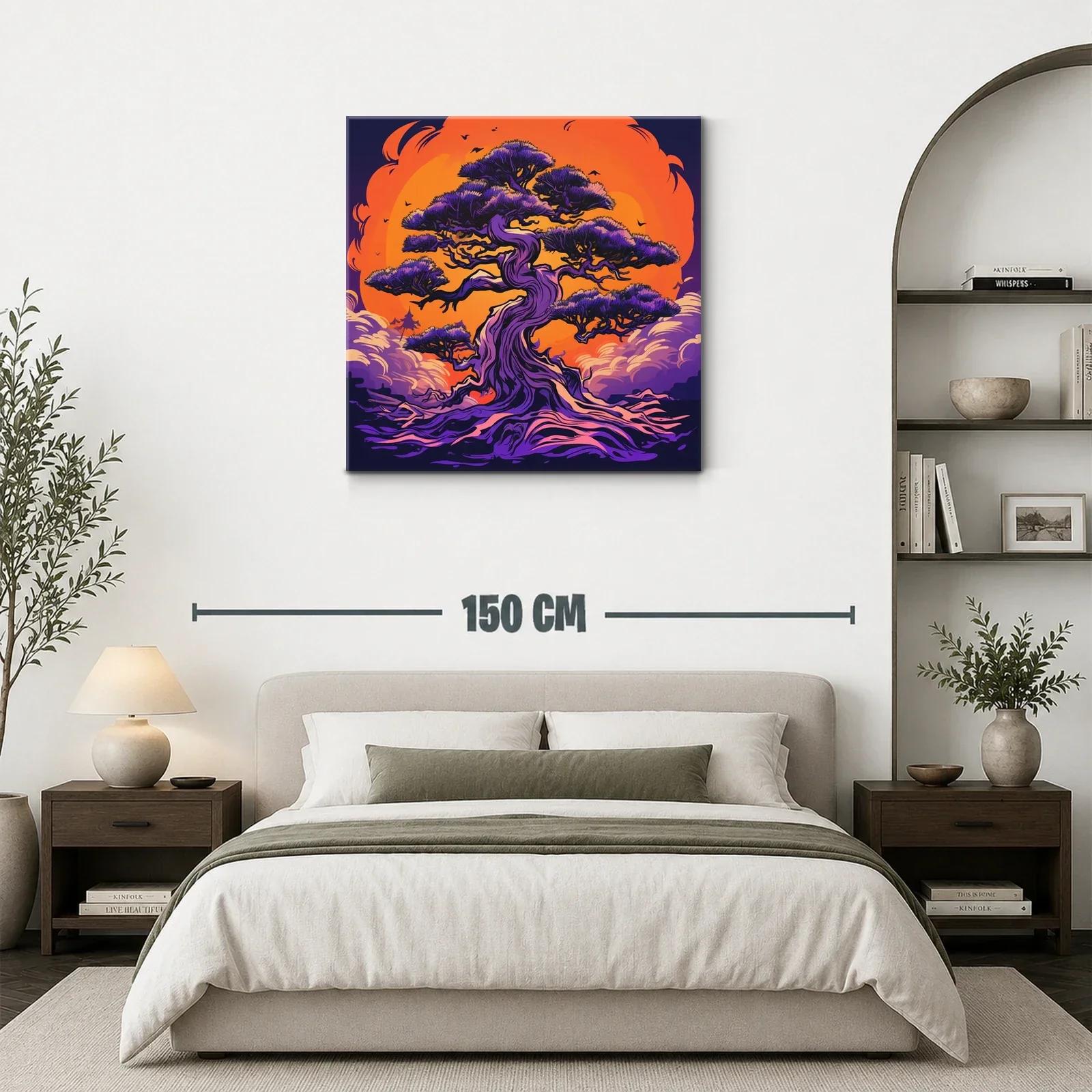Árbol místico en contraste vibrante con fondo ardiente — miniatura 3