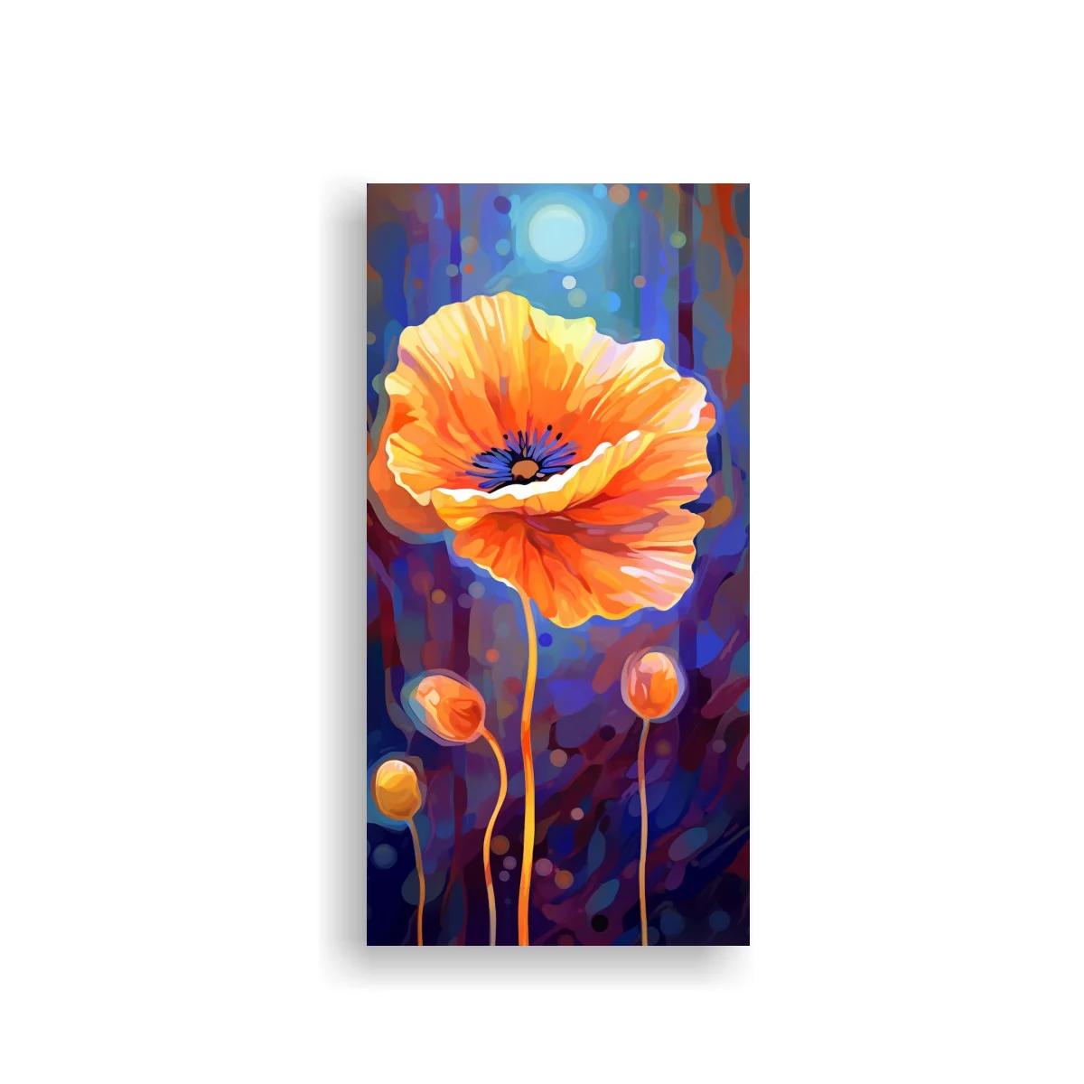 Cuadro amapola naranja con capullos