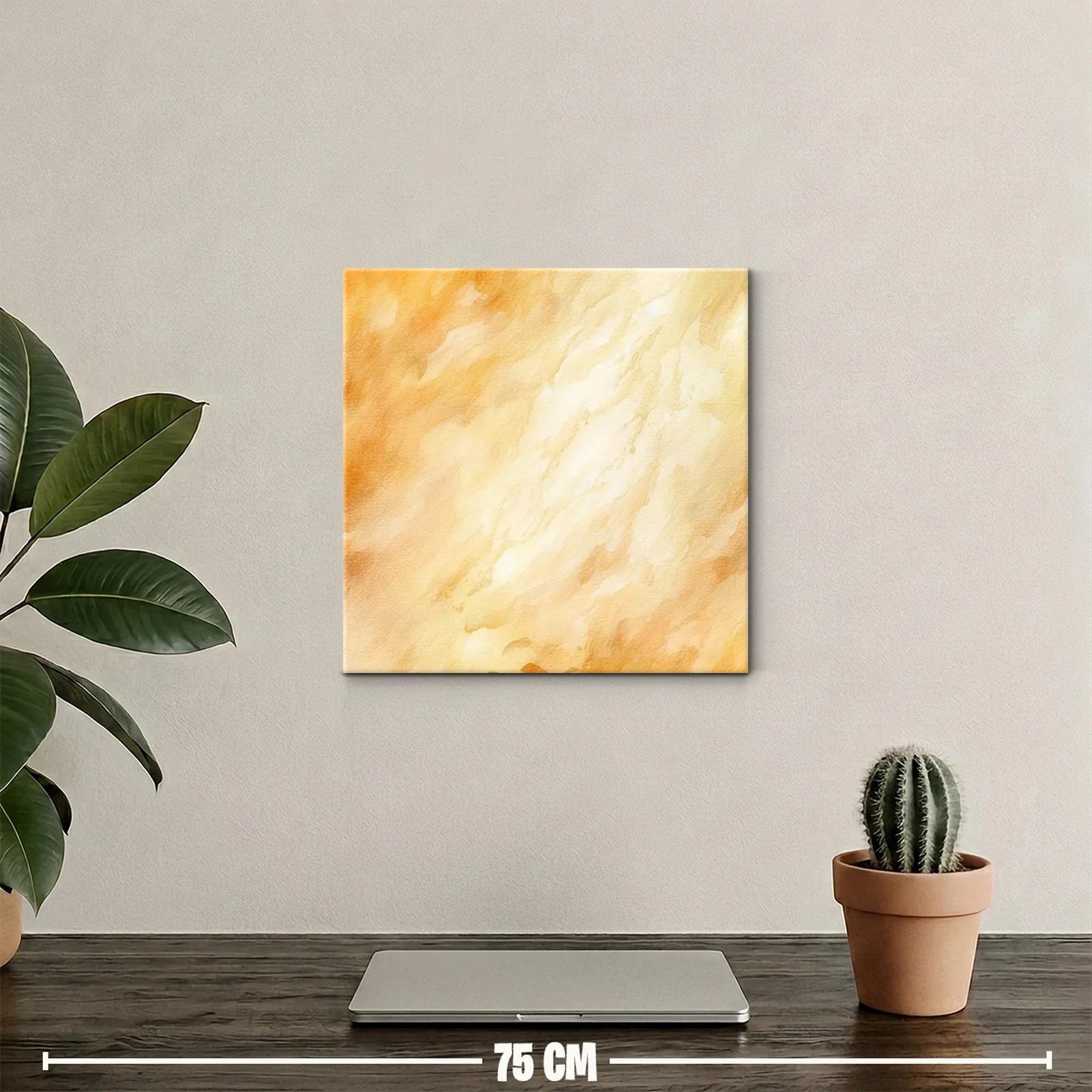 Cuadro abstracto en tonos cálidos que ilumina espacios — miniatura 2