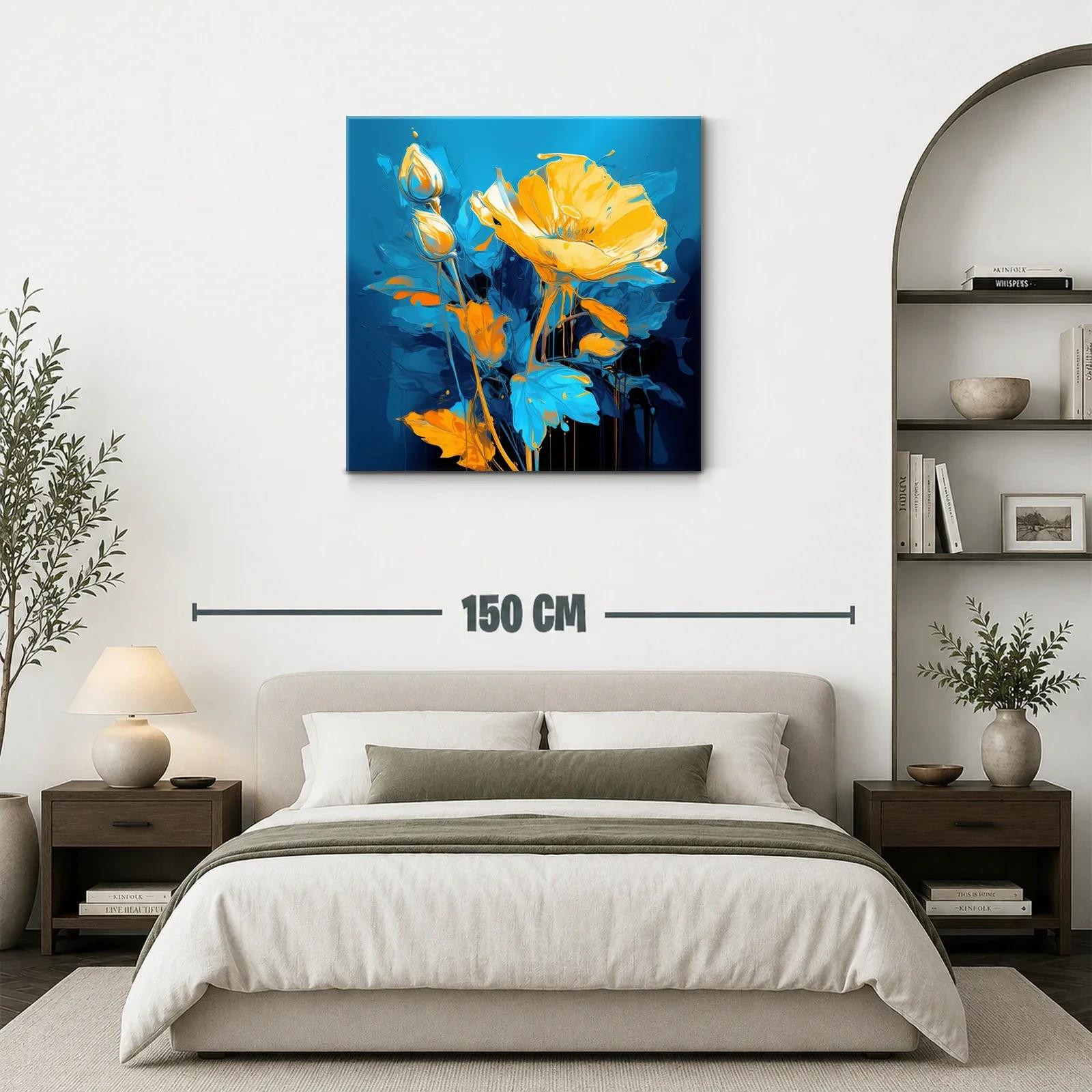 Flores vibrantes en tonos azules y naranjas intensos — miniatura 3