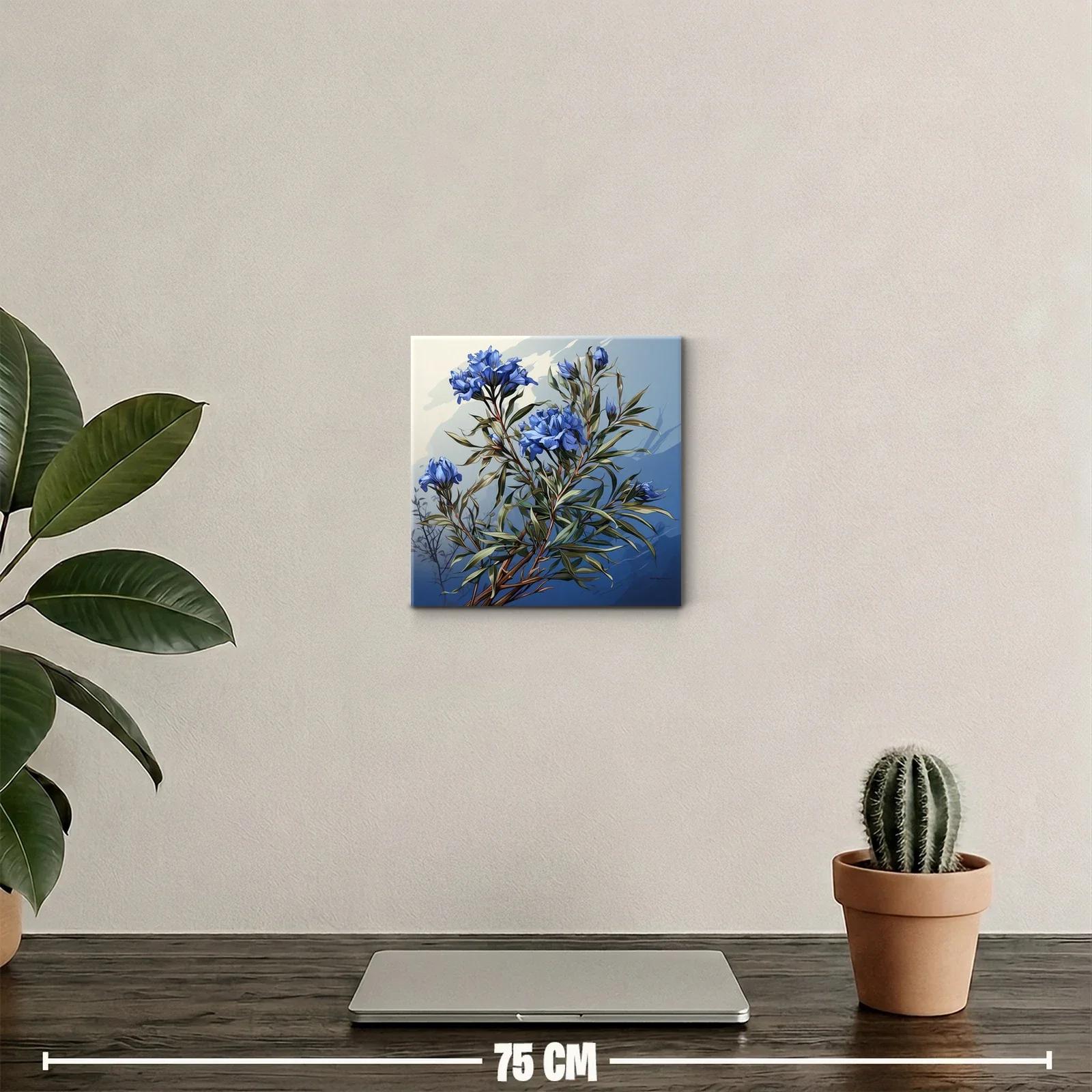 Ramas con flores azules sobre fondo degradado — miniatura 2