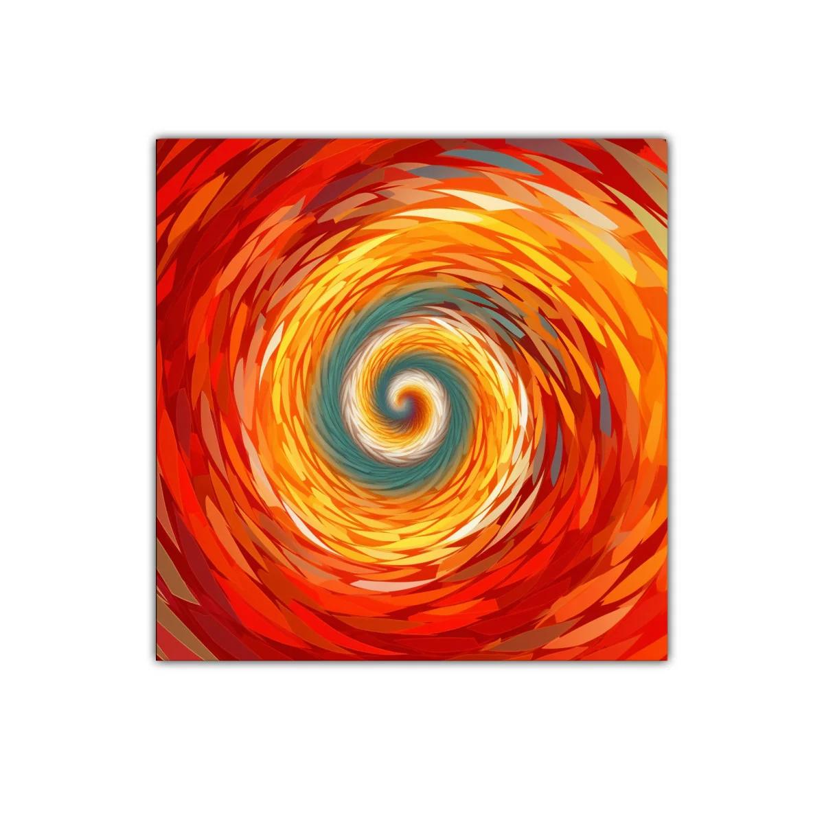 Cuadro abstracto espiral en tonos cálidos y contrastes suaves