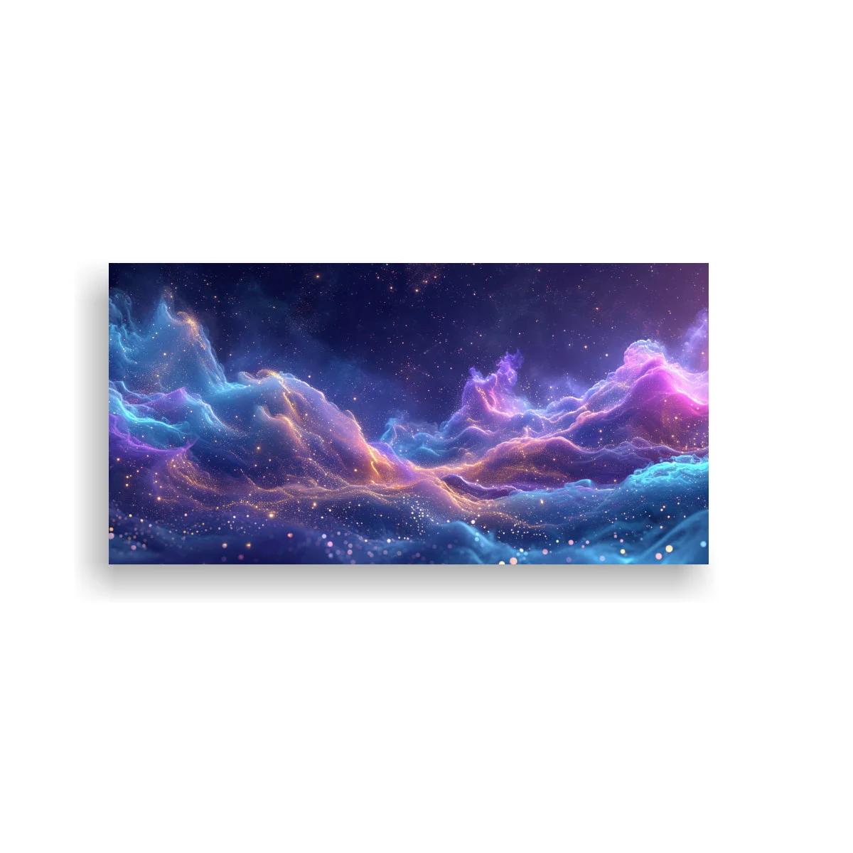 Cuadro nebulosa cósmica con franja ondulante luminosa — imagen principal