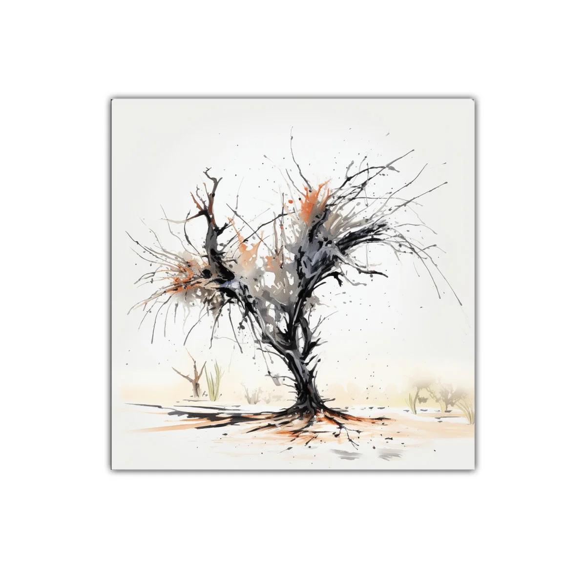 Árbol abstracto en tonos tierra y negro impactante — imagen principal