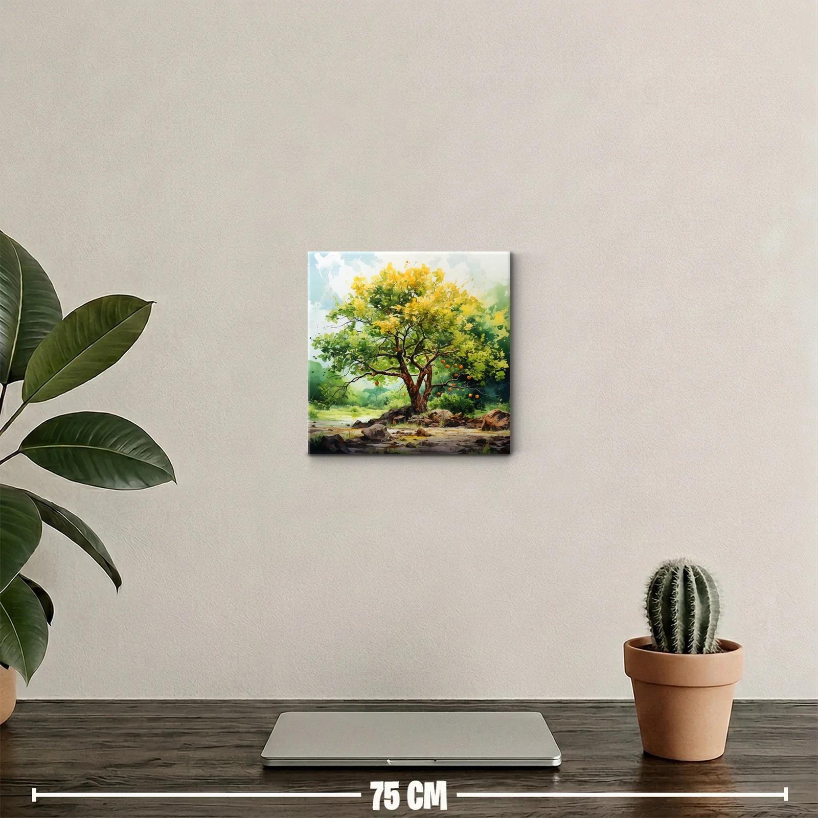 Árbol frutal lleno de vida en paisaje natural sereno — miniatura 2