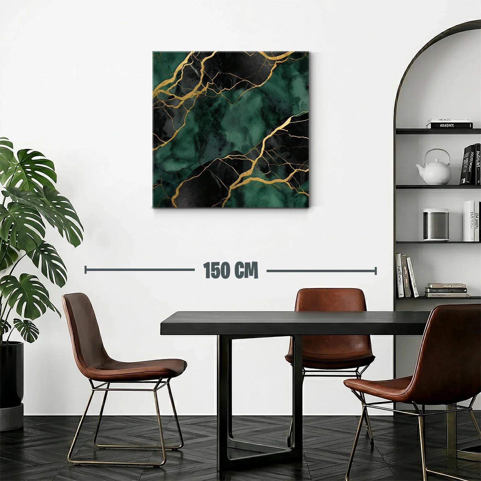 Arte moderno con efectos dorados y tonos esmeralda y negro — miniatura 2