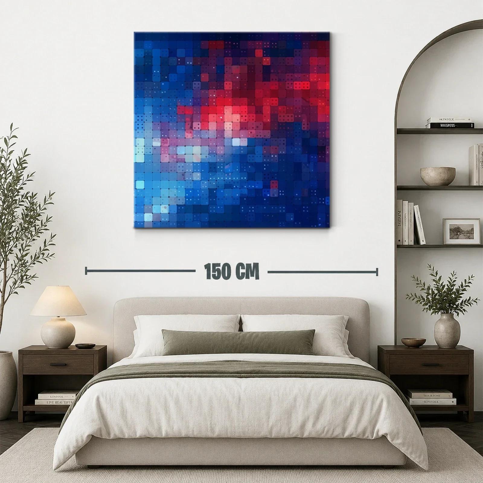 Composición abstracta en tonos azules y rojos vibrantes — miniatura 3