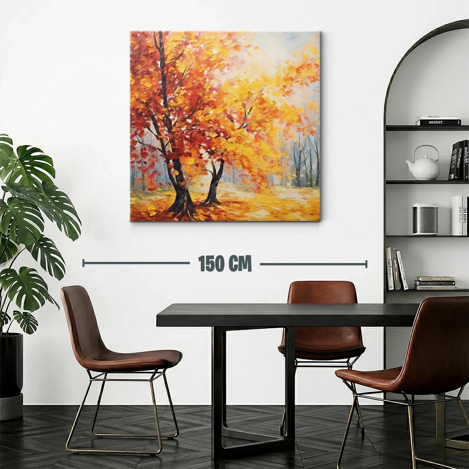 Árboles de otoño con vibrantes hojas anaranjadas y amarillas — miniatura 2