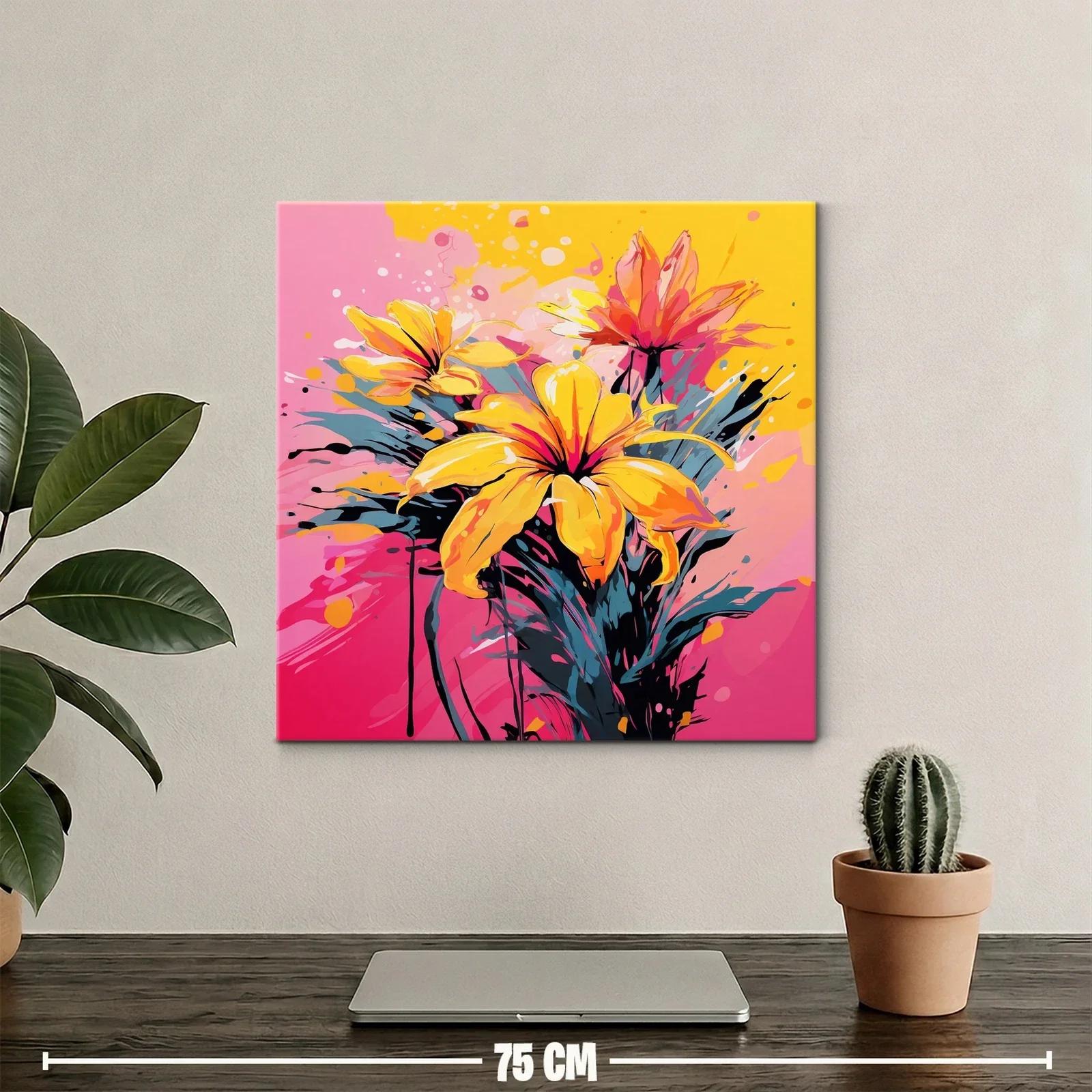 Vibrante composición floral en tonos cálidos y contrastes vivos — miniatura 2