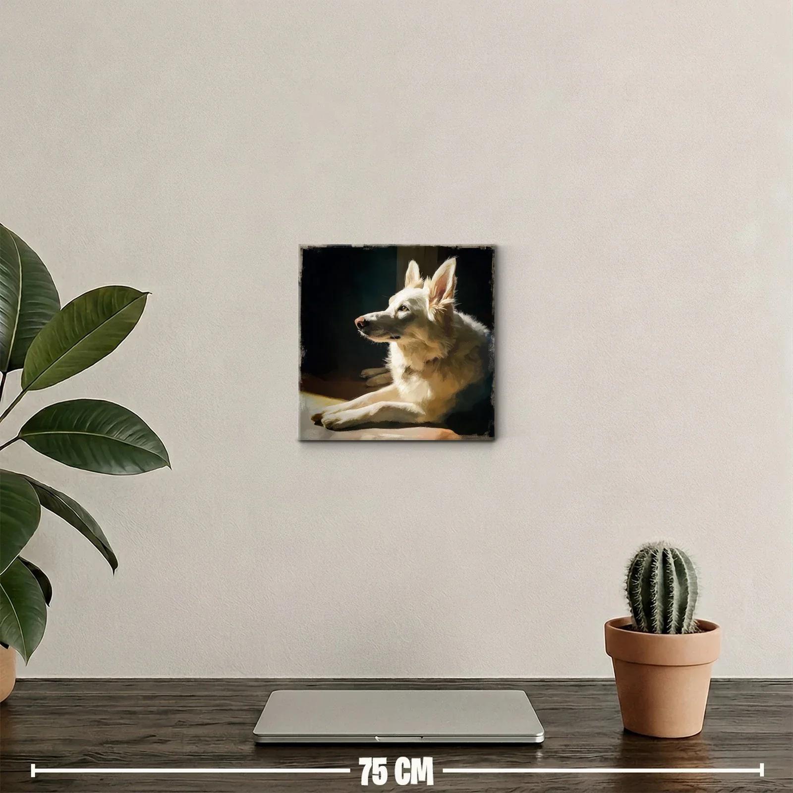Retrato luminoso de perro blanco en descanso sereno — miniatura 2