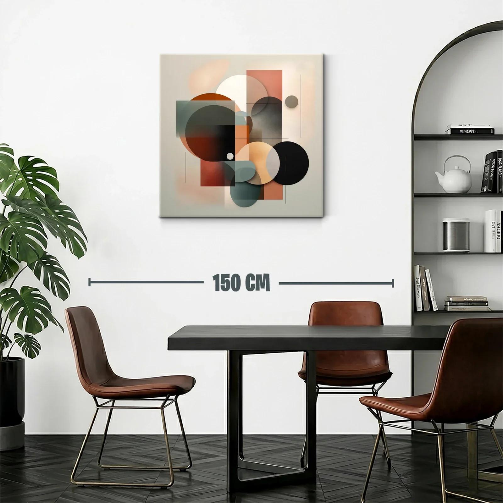 Composición Abstracta con Formas Geométricas y Tonos Cálidos — miniatura 2