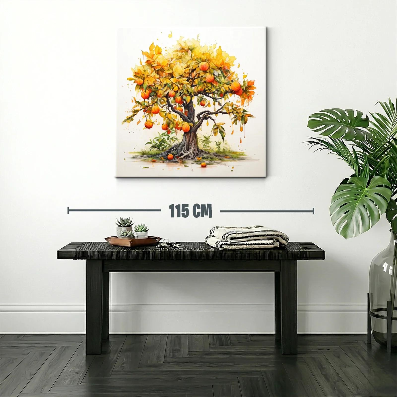 Árbol frutal vibrante con tonos cálidos y detalle artístico — miniatura 2