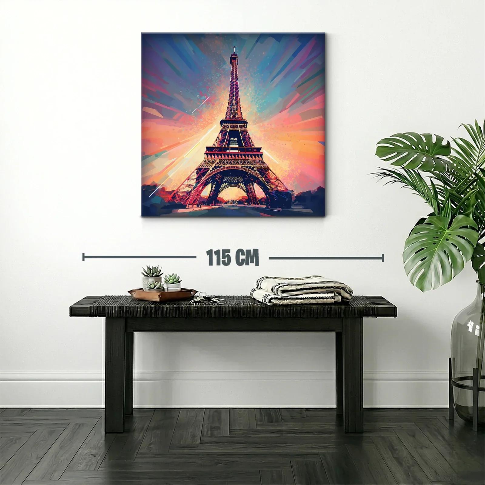 Cuadro Torre Eiffel con vibrantes tonos y luz cálida — miniatura 2