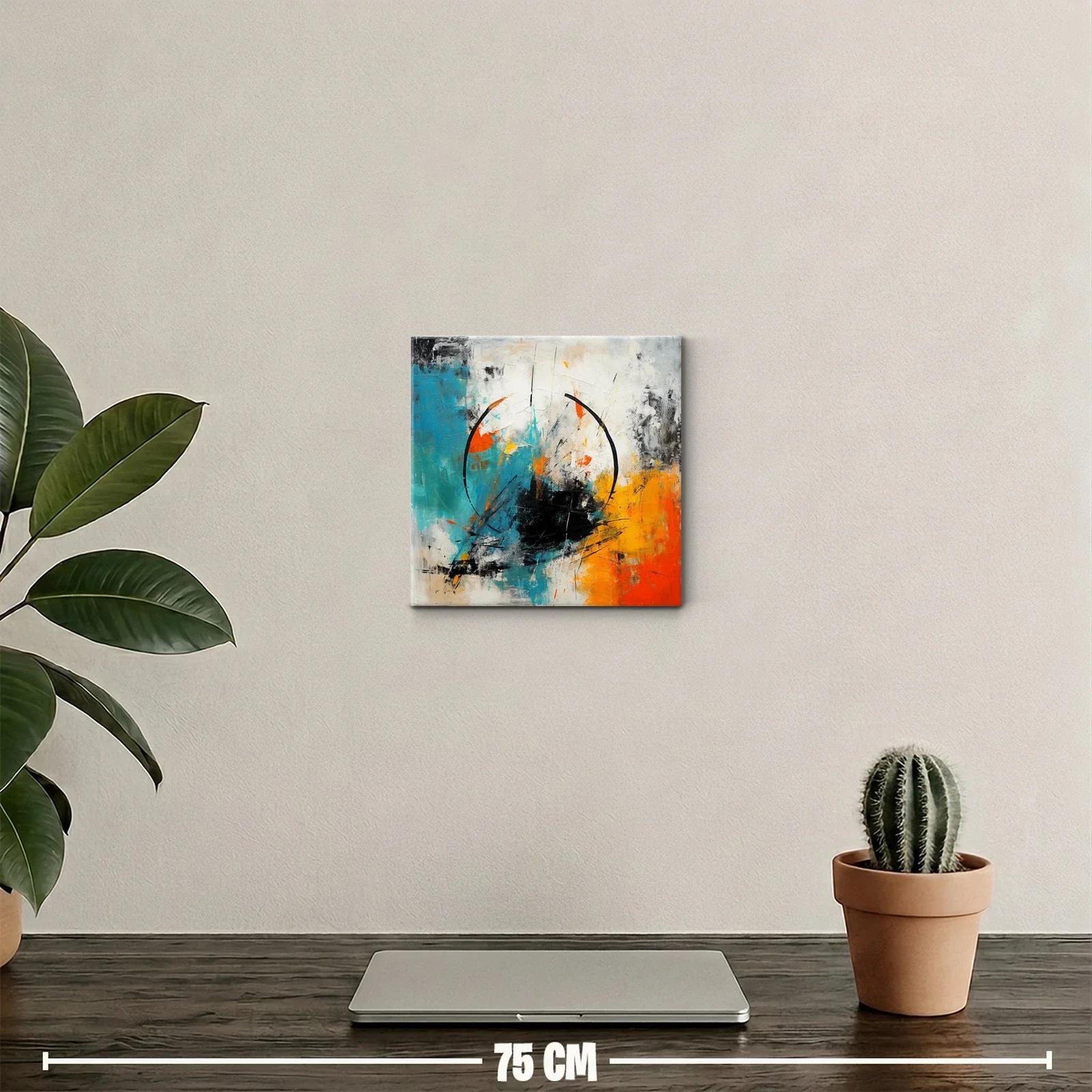 Cuadro abstracto con formas circulares y vibrantes colores — miniatura 2