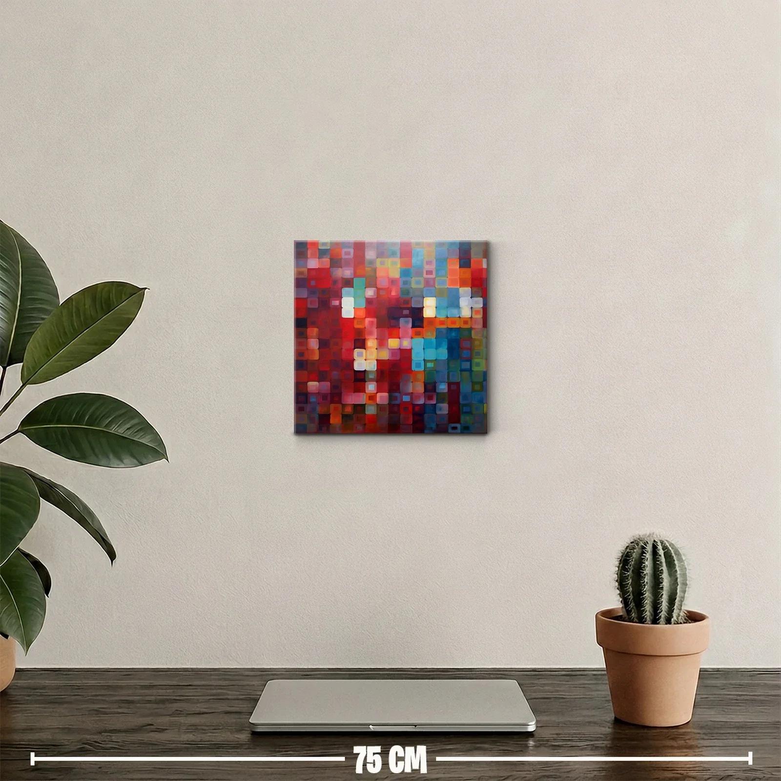 Composición vibrante de cuadros en tonos cálidos y fríos — miniatura 2