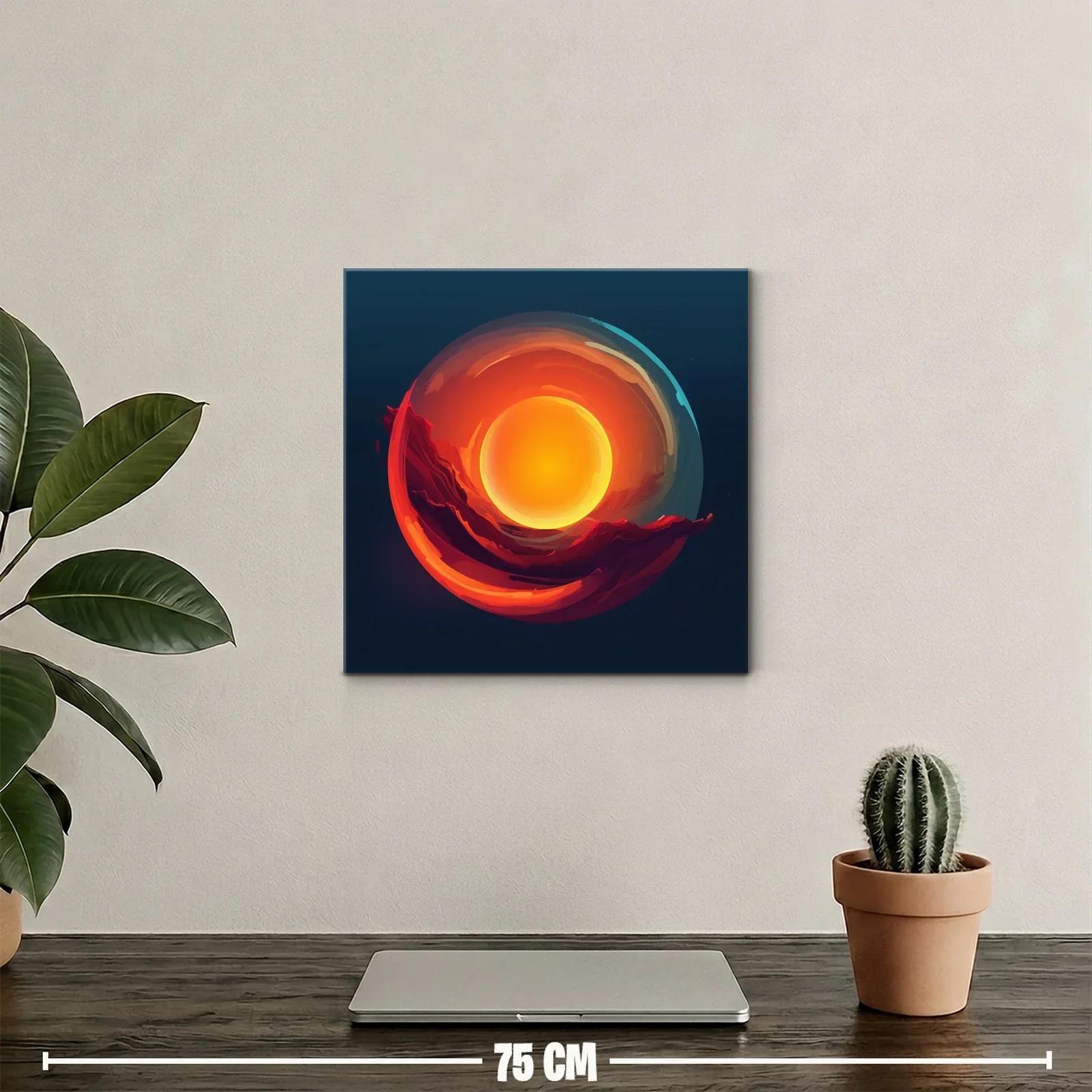 Cuadro abstracto con energía solar y tonos cálidos — miniatura 2