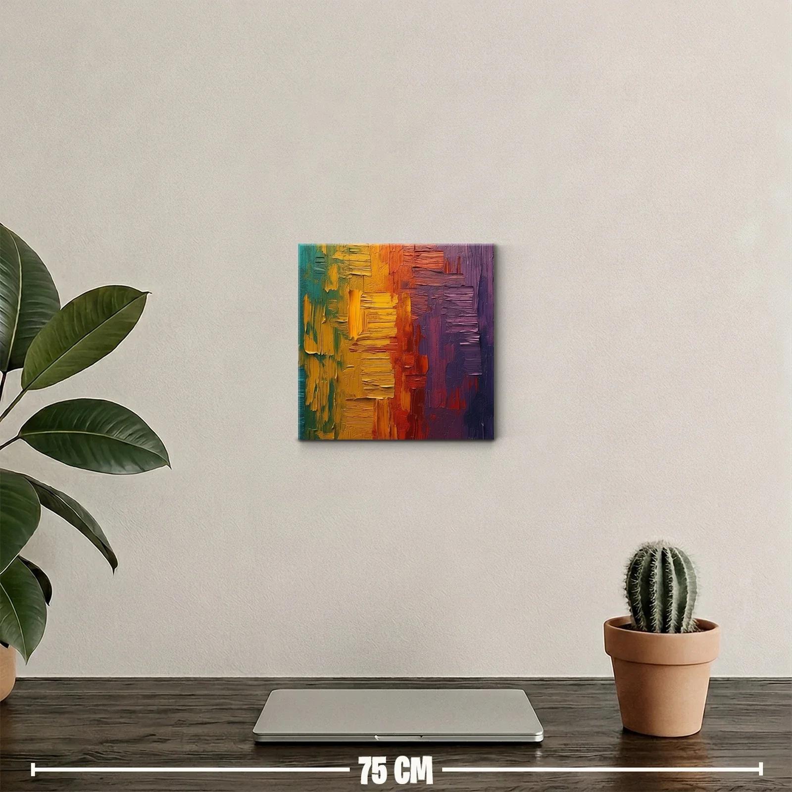 Cuadro abstracto con texturas y vibrantes tonos cálidos — miniatura 2