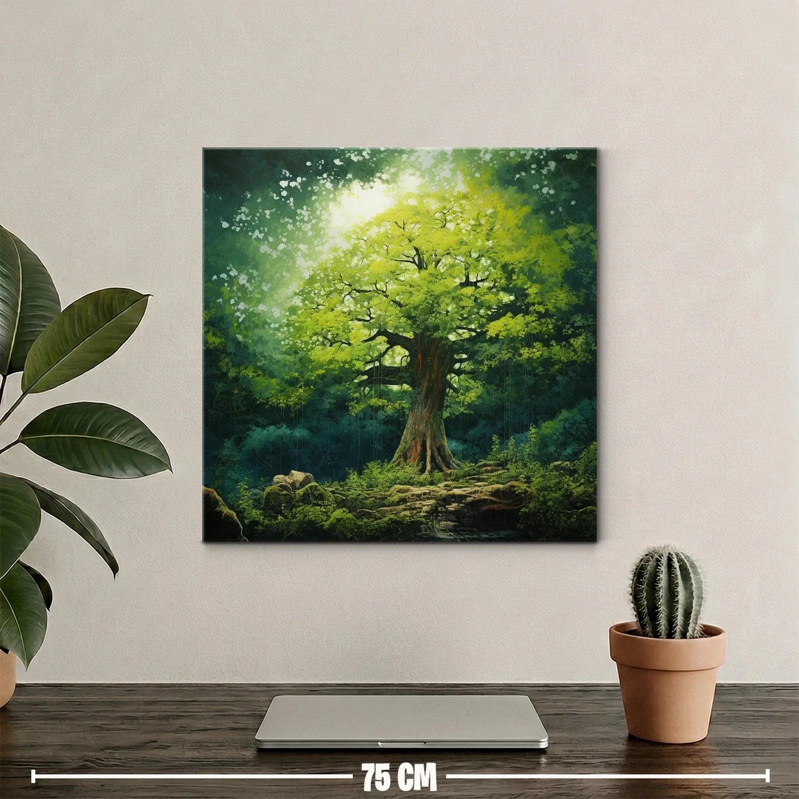 Árbol iluminado en un bosque tranquilo y encantador — miniatura 2