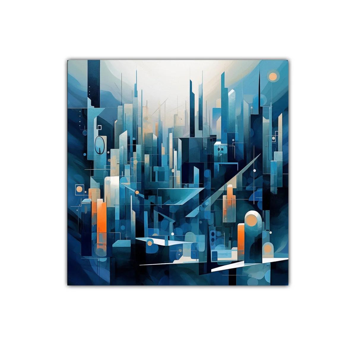 Composición abstracta de ciudad futurista en tonos azules — miniatura 1