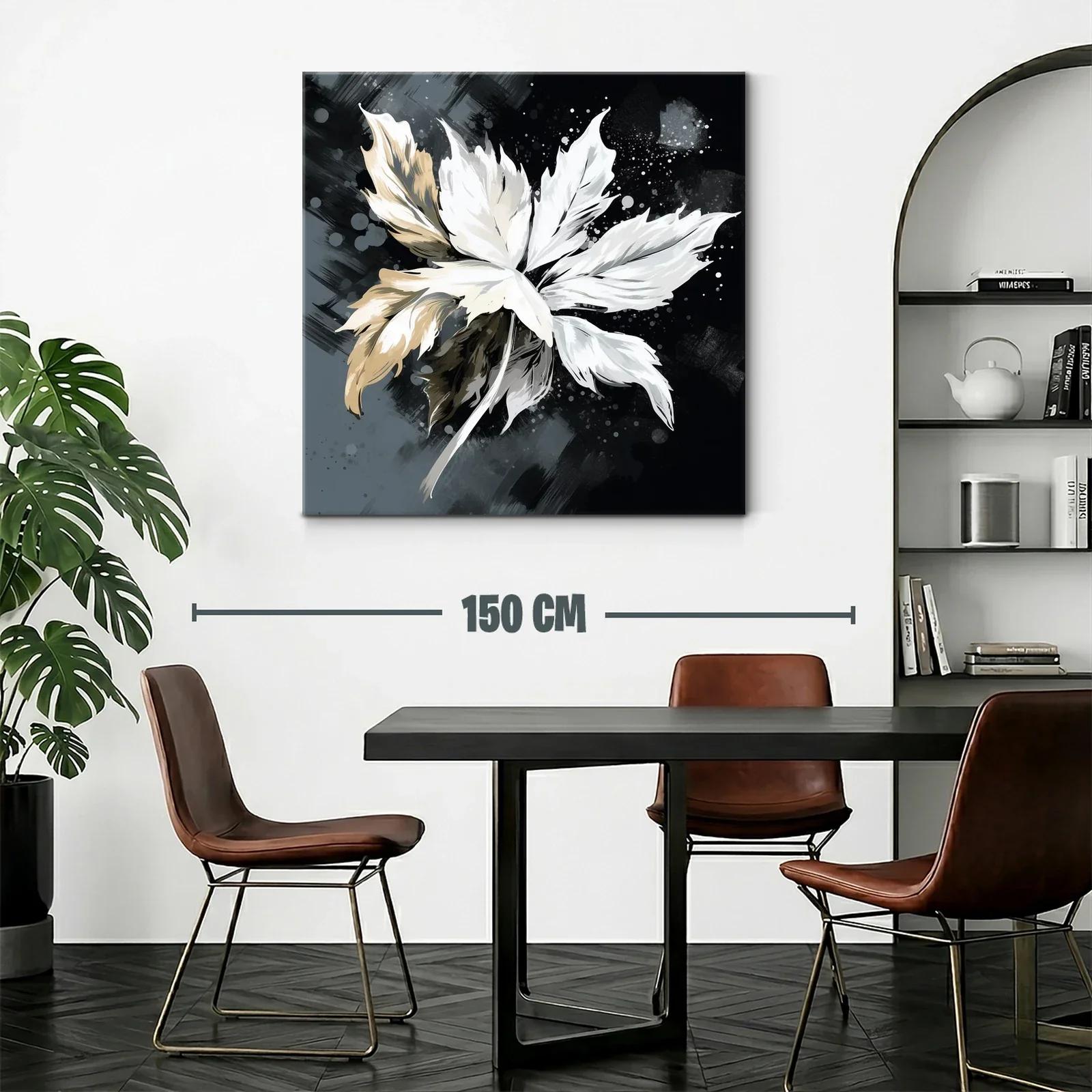 Flor abstracta en tonos neutros y contraste oscuro — miniatura 2