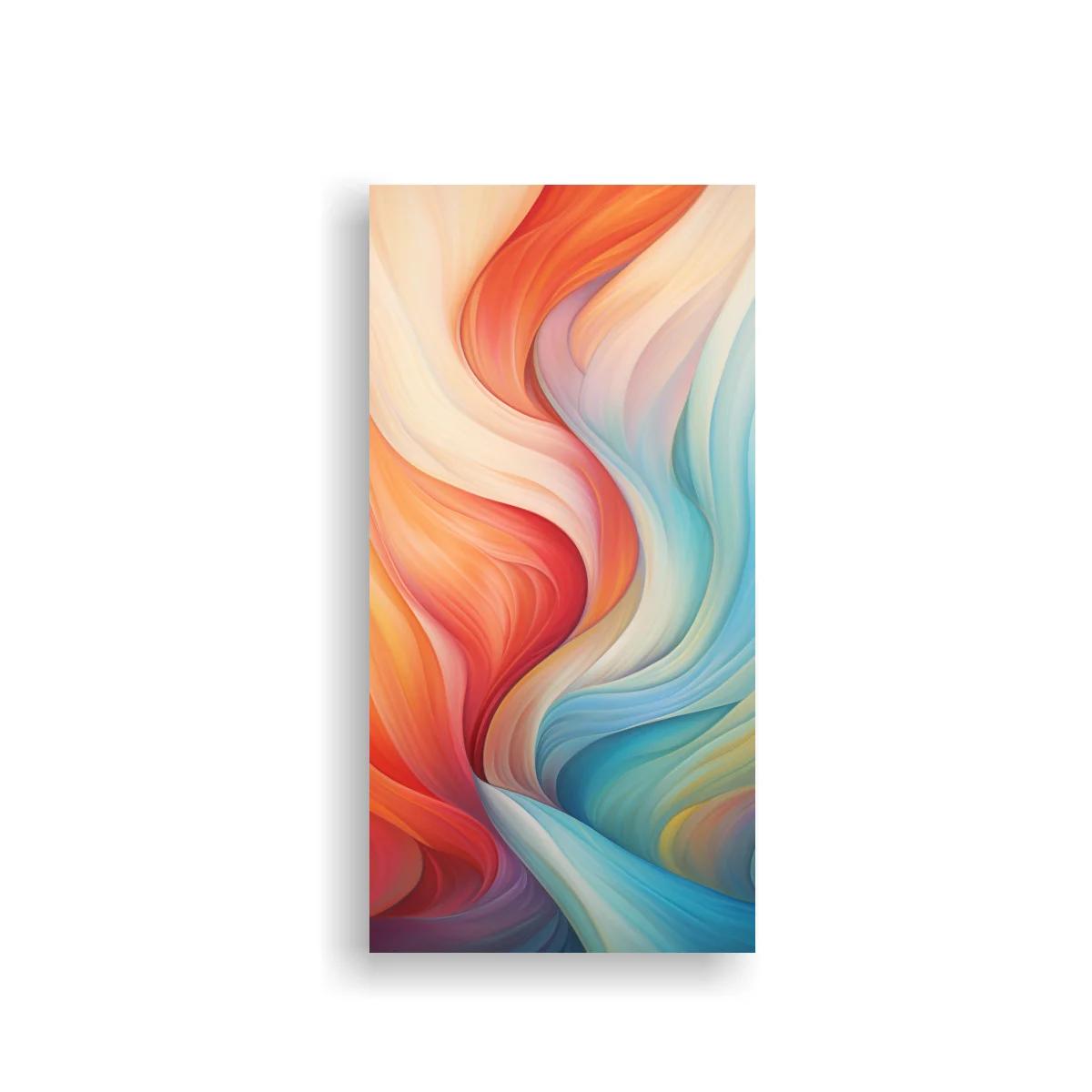 Cuadro ondas abstractas de color en tonos cálidos y fríos