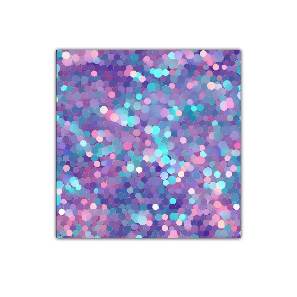 Cuadro abstracto con patrones circulares en tonos pastel