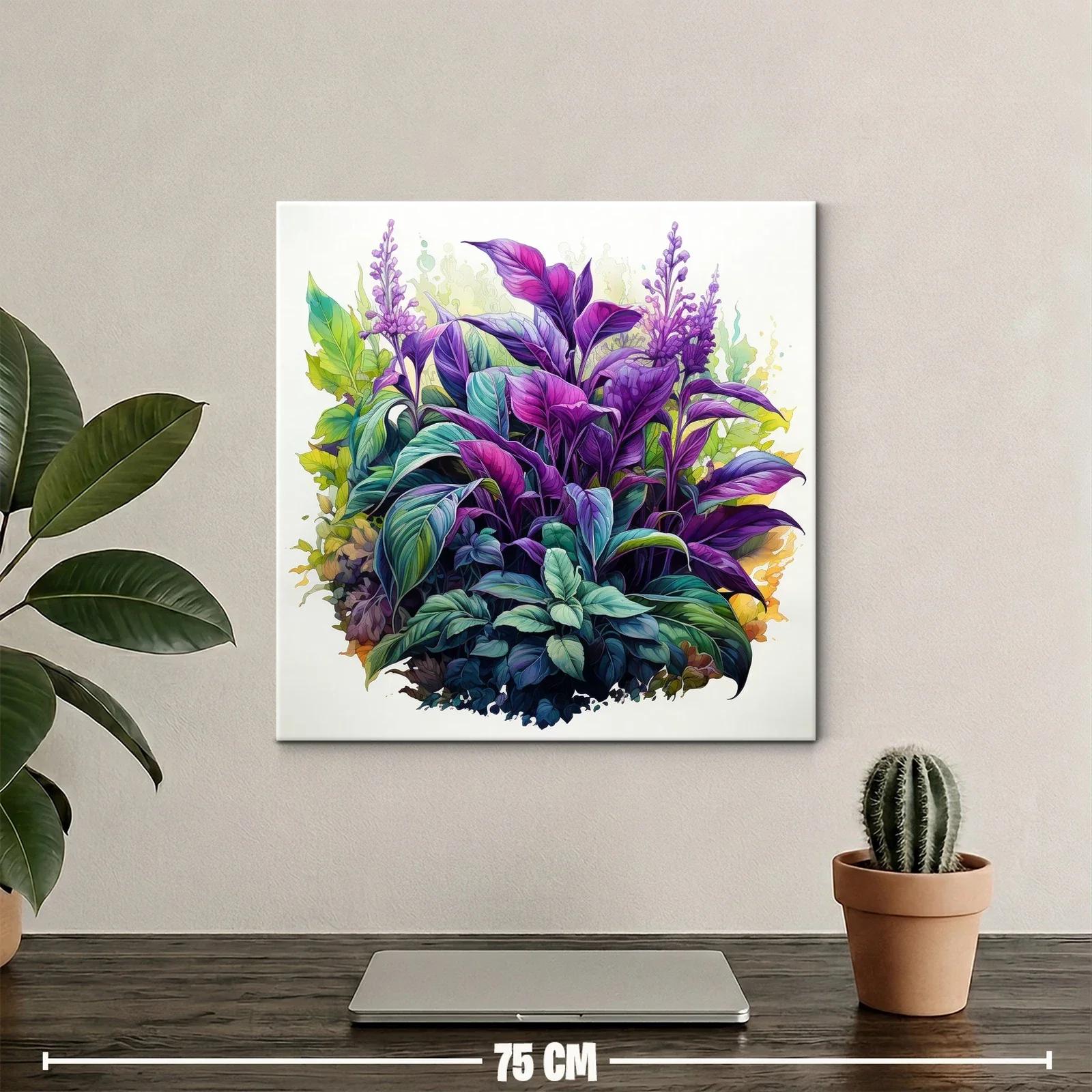 Exuberante Composición de Hojas en Tonos Violeta y Verde — miniatura 2