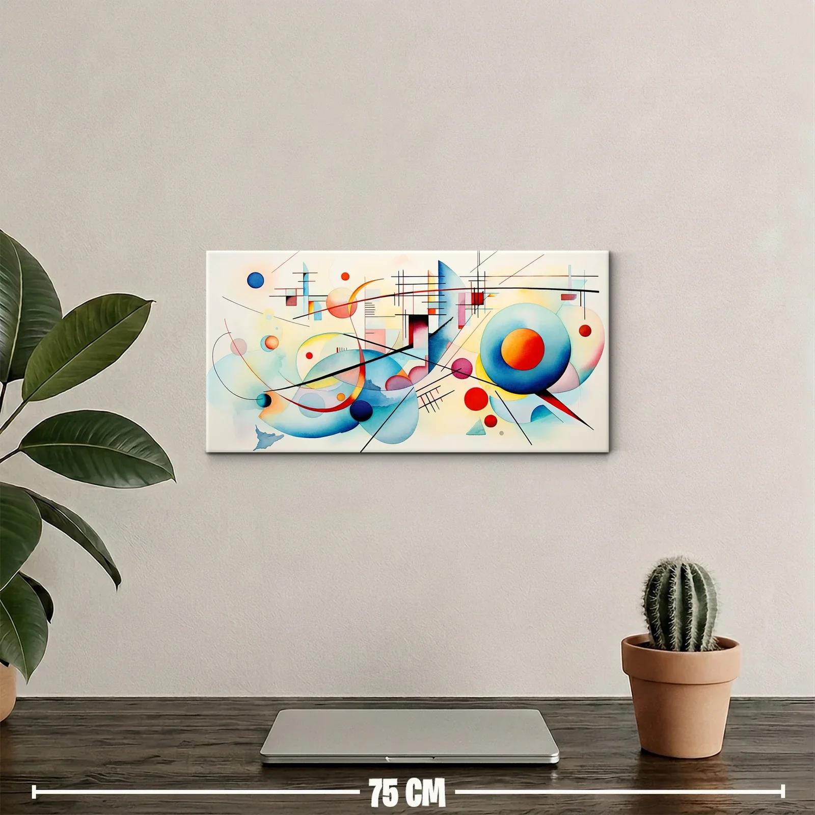 Cuadro composición abstracta geométrica con cuadrículas y capas — miniatura 2