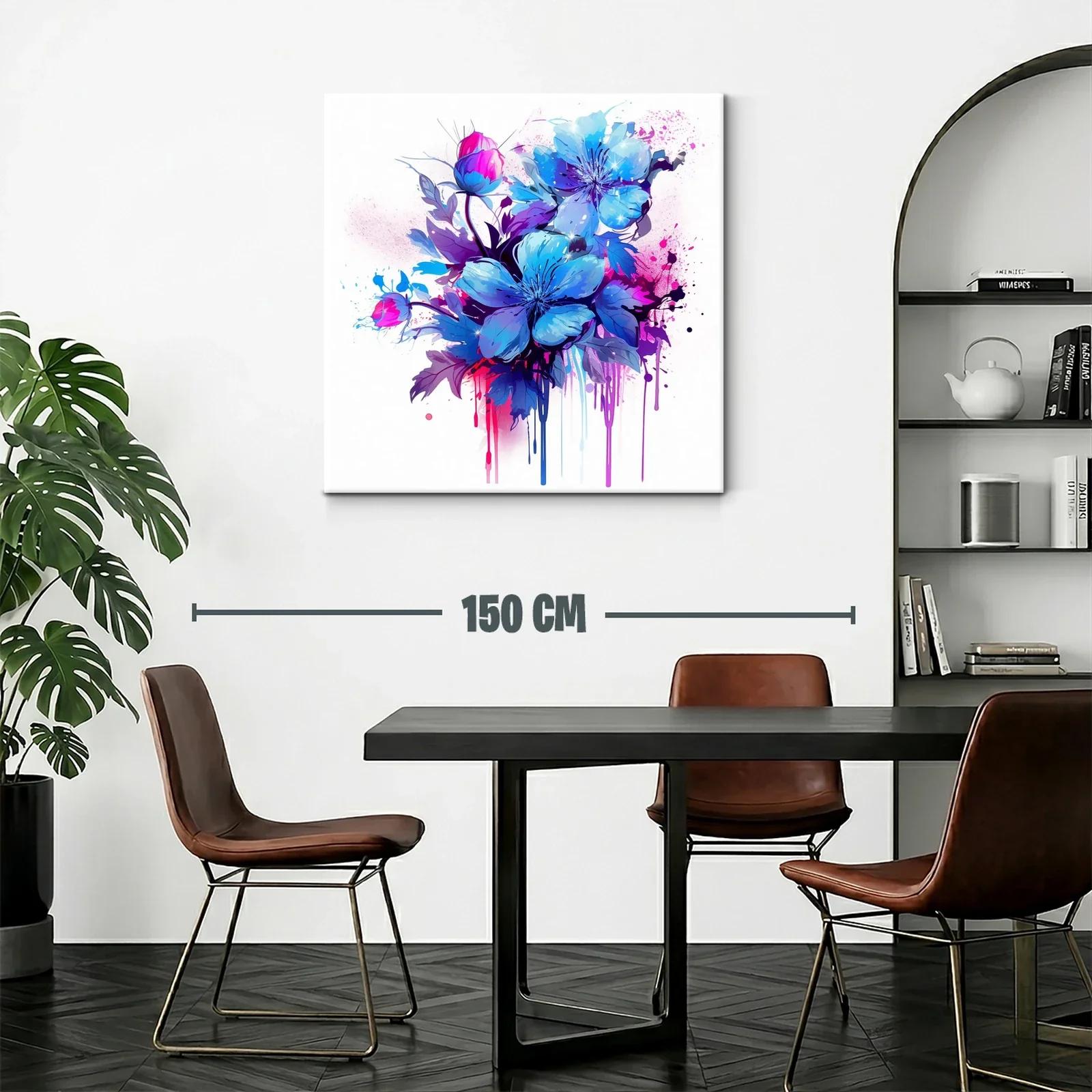 Ramo vibrante de flores azules con acentos fucsia — miniatura 2