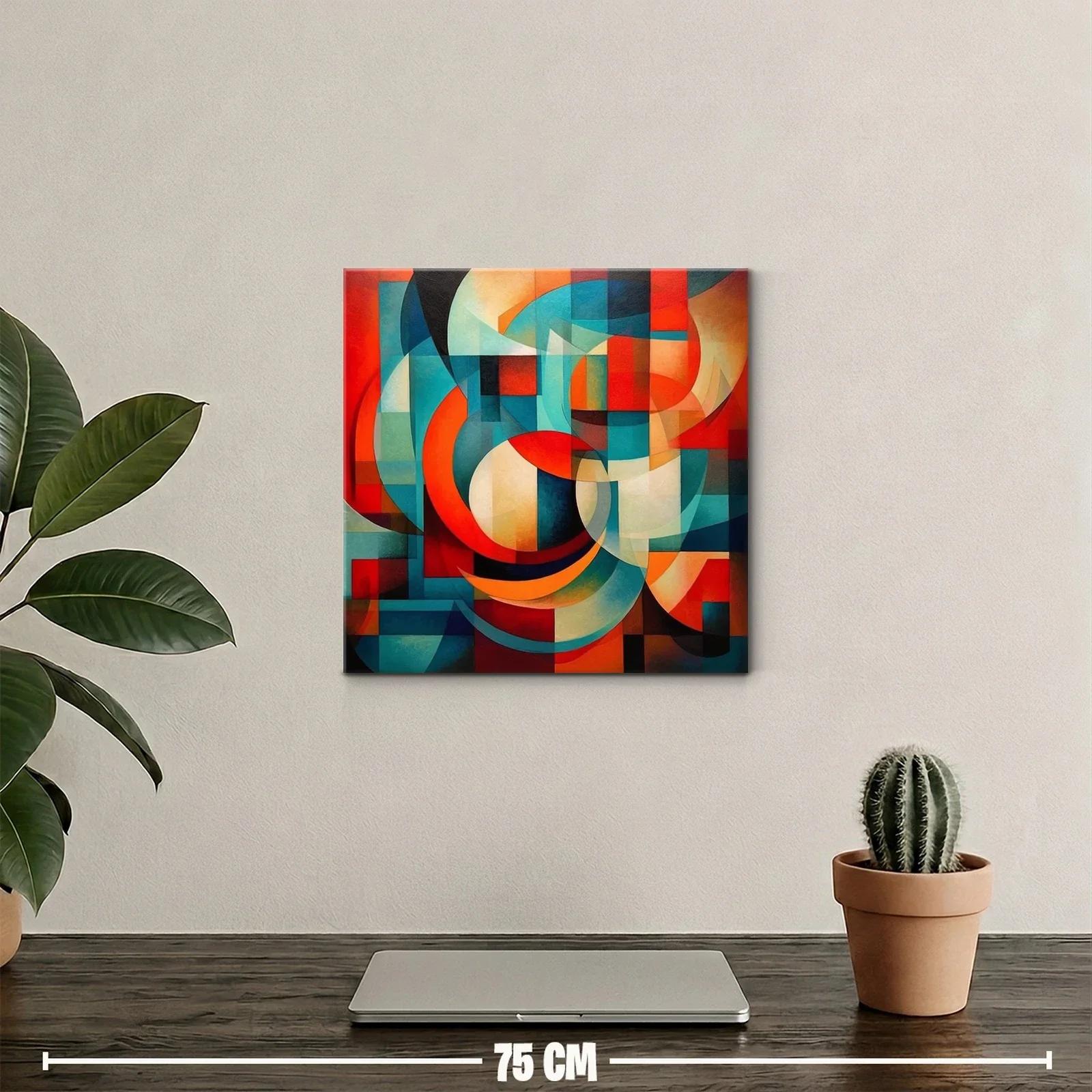 Composición geométrica vibrante con curvas y ángulos — miniatura 2