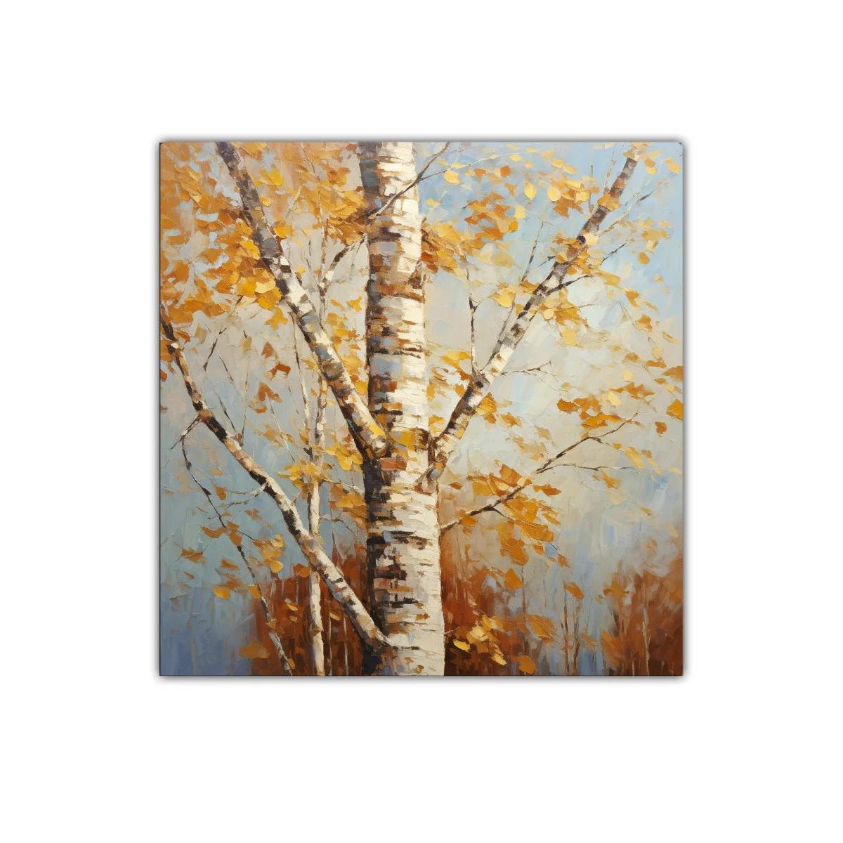 Árbol de abedul con hojas doradas en otoño brillante — miniatura 1