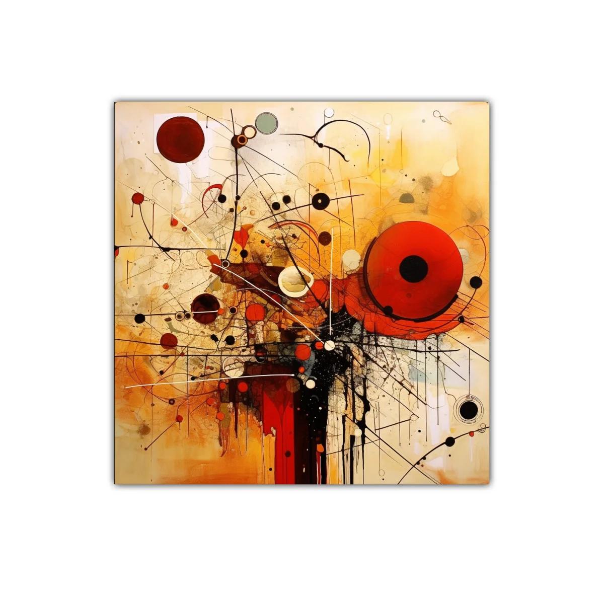 Cuadro abstracto con formas geométricas en tonos cálidos — imagen principal
