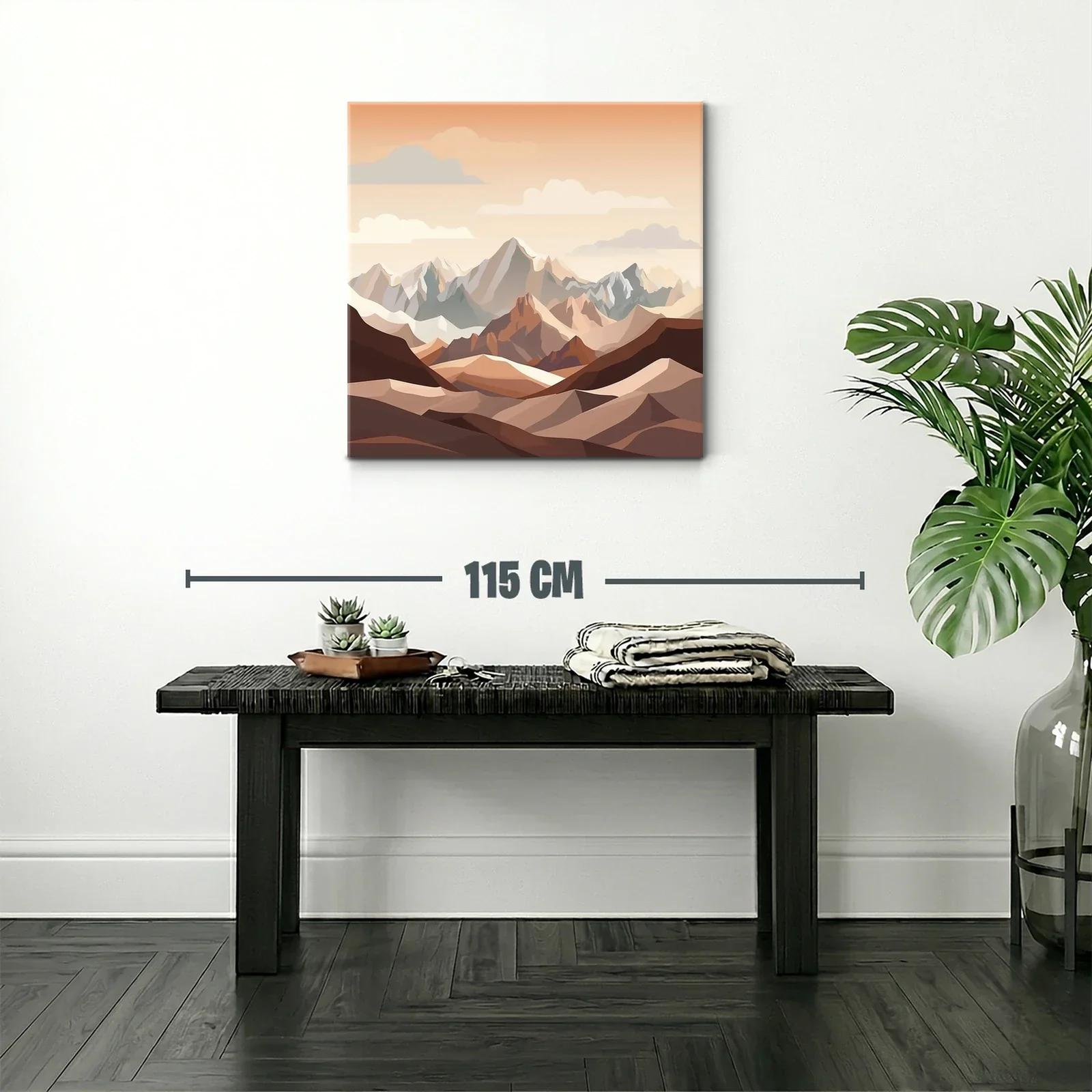 Paisaje montañoso en tonos cálidos y neutros — miniatura 2
