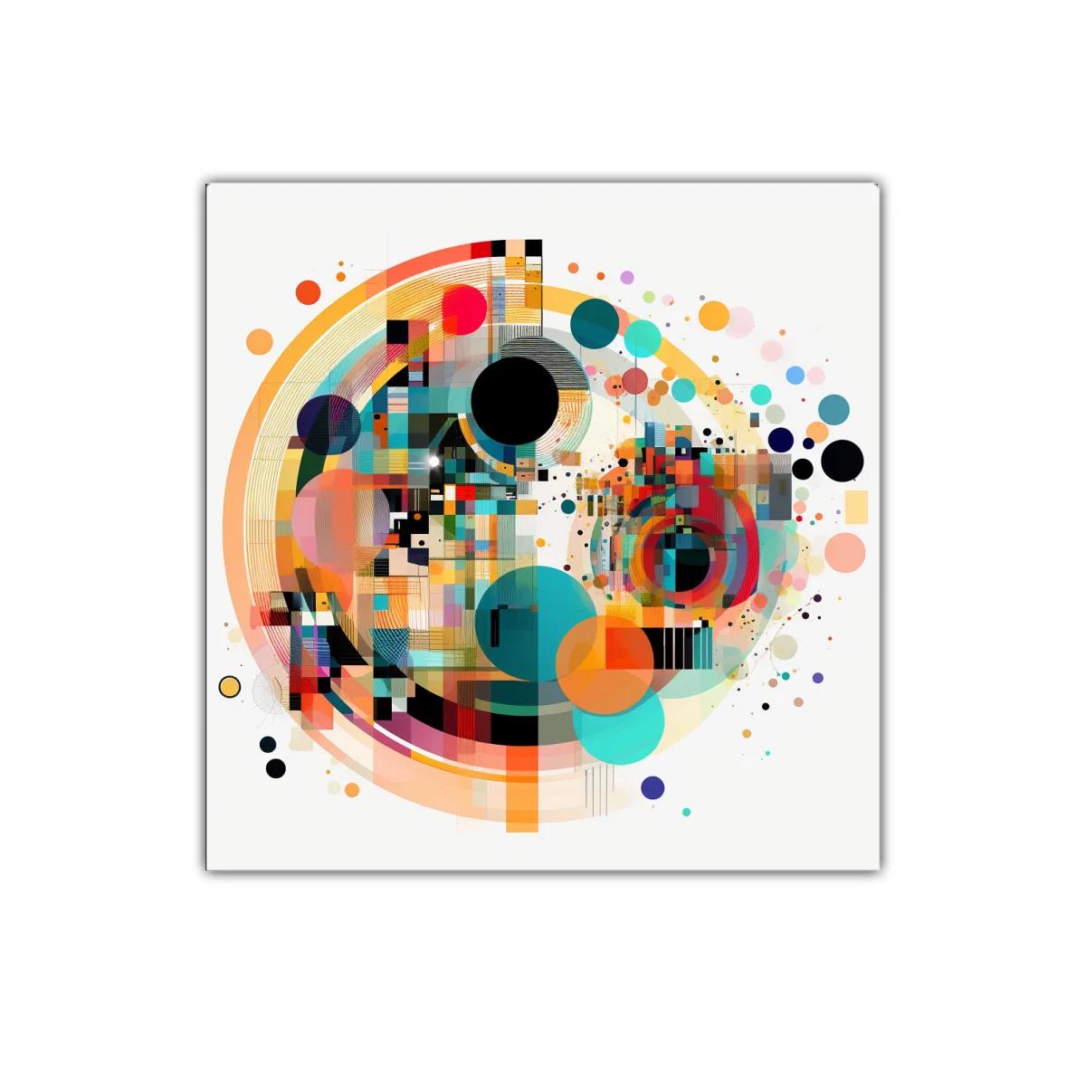 Cuadro decorativo abstracto con círculos coloridos vibrantes — imagen principal