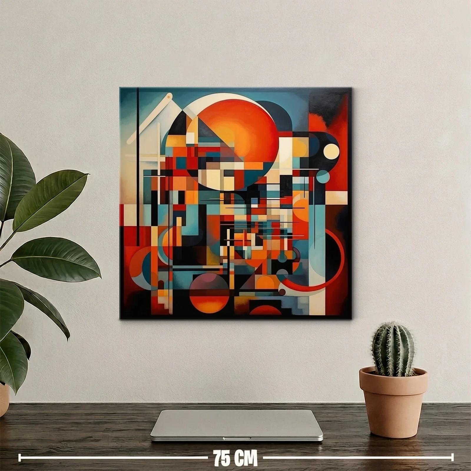 Composición abstracta vibrante con círculos y líneas geométricas — miniatura 2