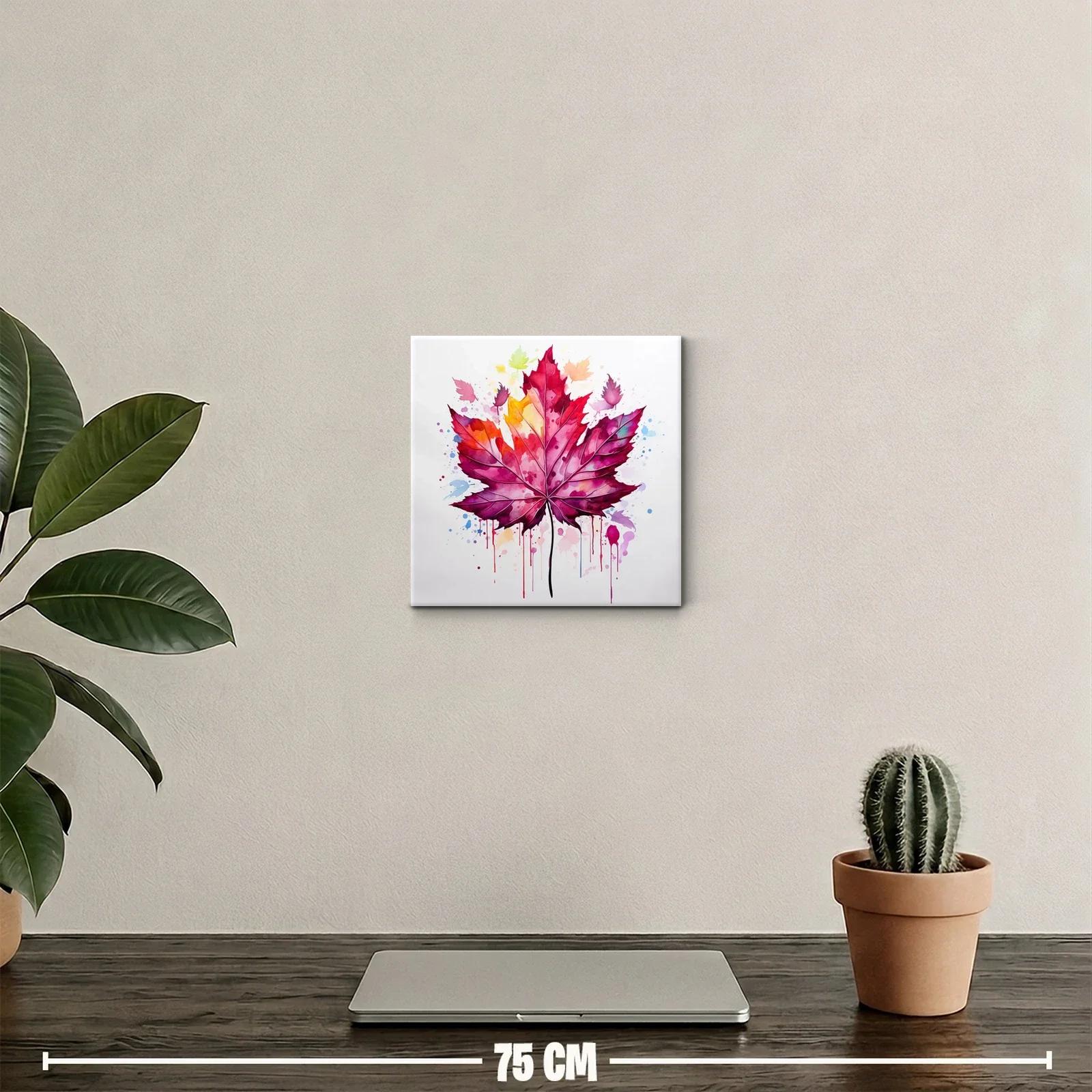 Cuadro decorativo de hoja de arce multicolor vibrante — miniatura 2