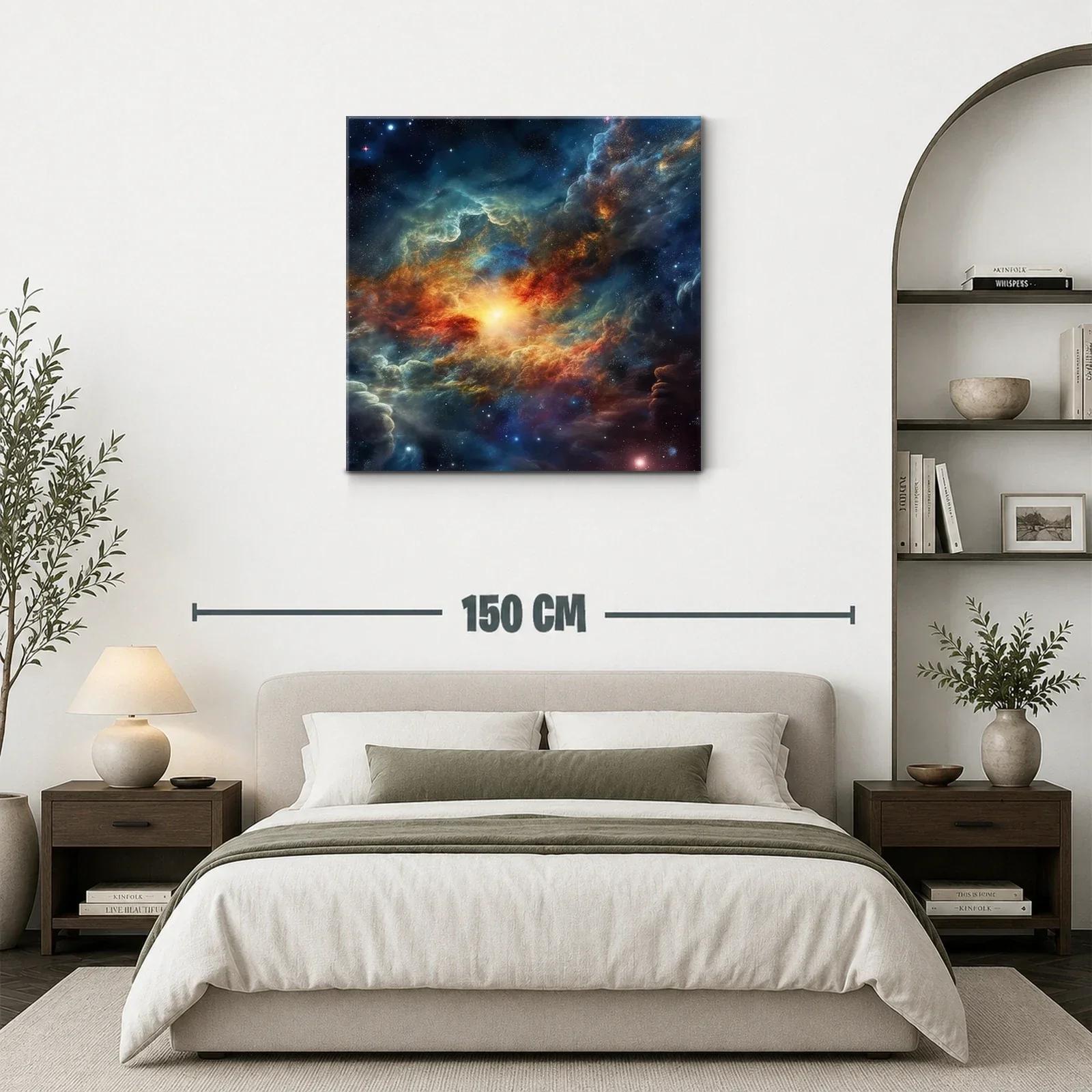 Cuadro galaxia cósmica con luz vibrante al centro — miniatura 3